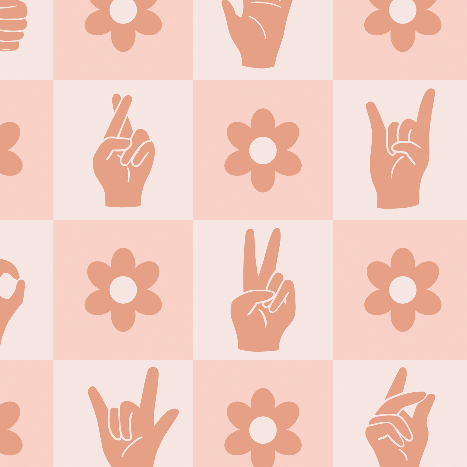 1500x1500 Retro Hand Signs Wallpaper