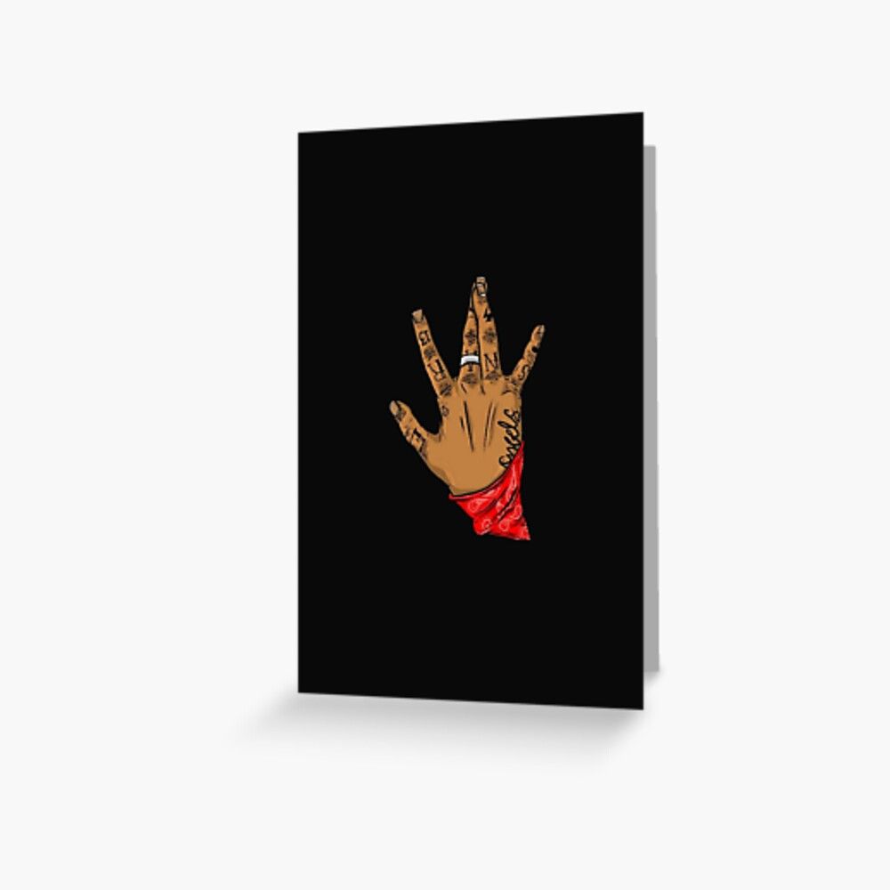 1000x1000 Blood Gang Hand Symbol Greeting Card