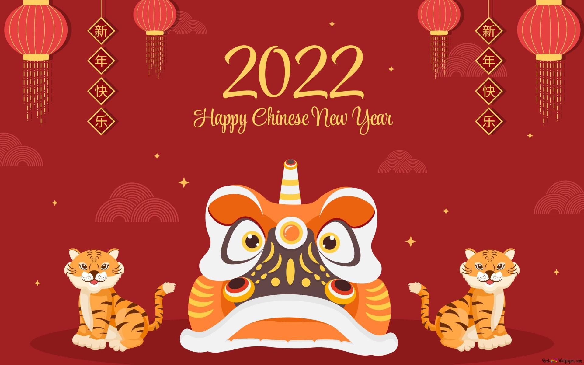 1920x1200 Happy chinese new year of the tiger 2022 HD wallpaper download