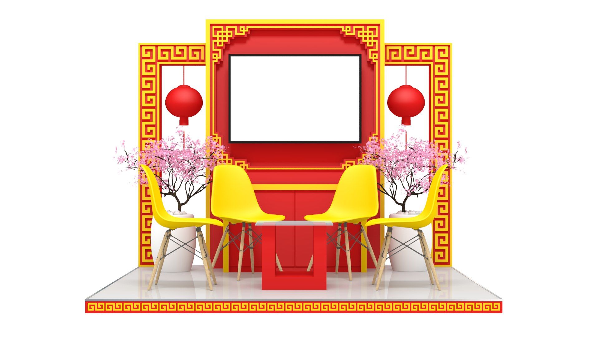 1920x1080 3D stand booth imlek chinese new year 3x3 m model