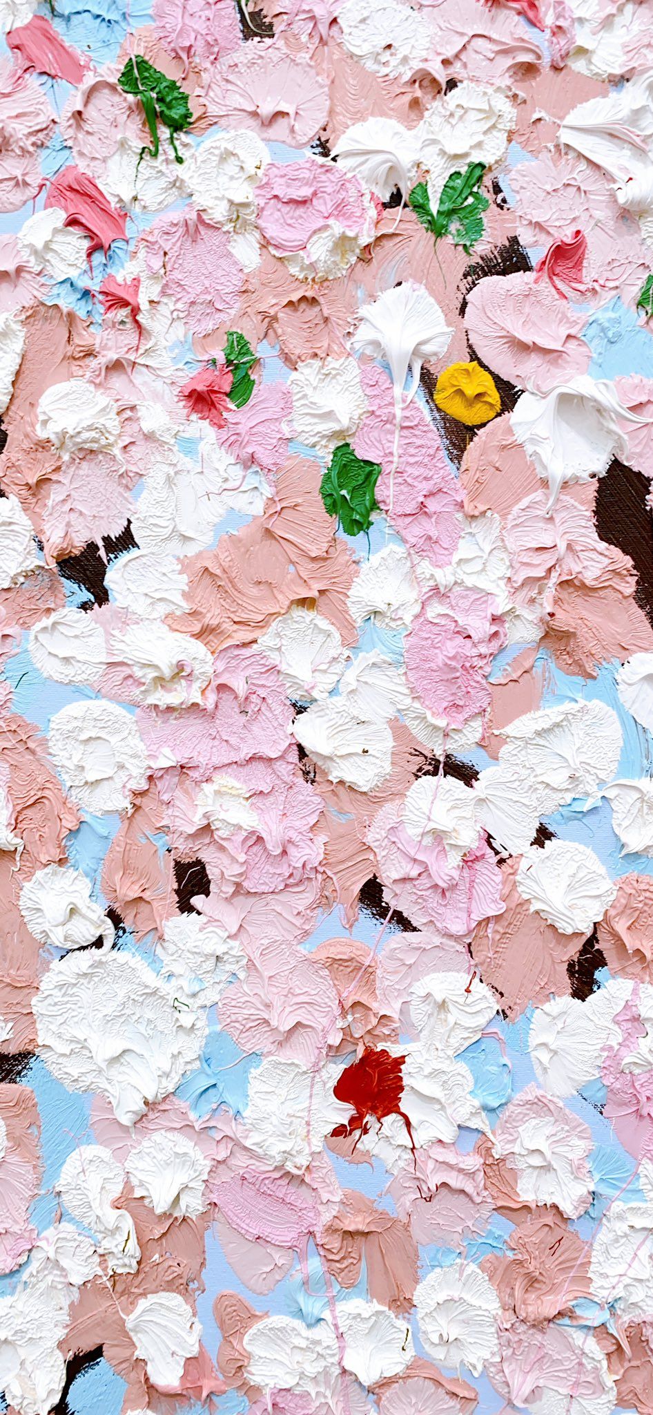 946x2048 CHIARIE_OFFICIAL always wanted to go Damien Hirst's Sakura I went to see it on the last day. I felt a very happy time. Sitting on the bench Like doing