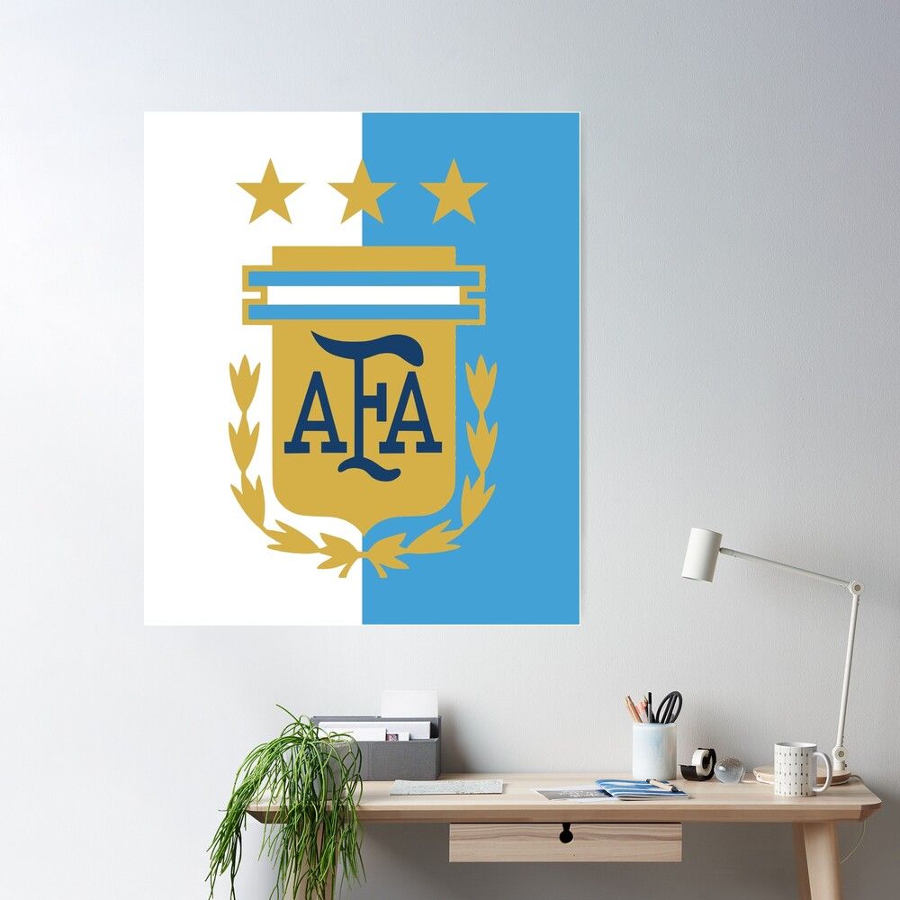 1000x1000 Argentina Logo with Three Stars World Cup 2022 Poster
