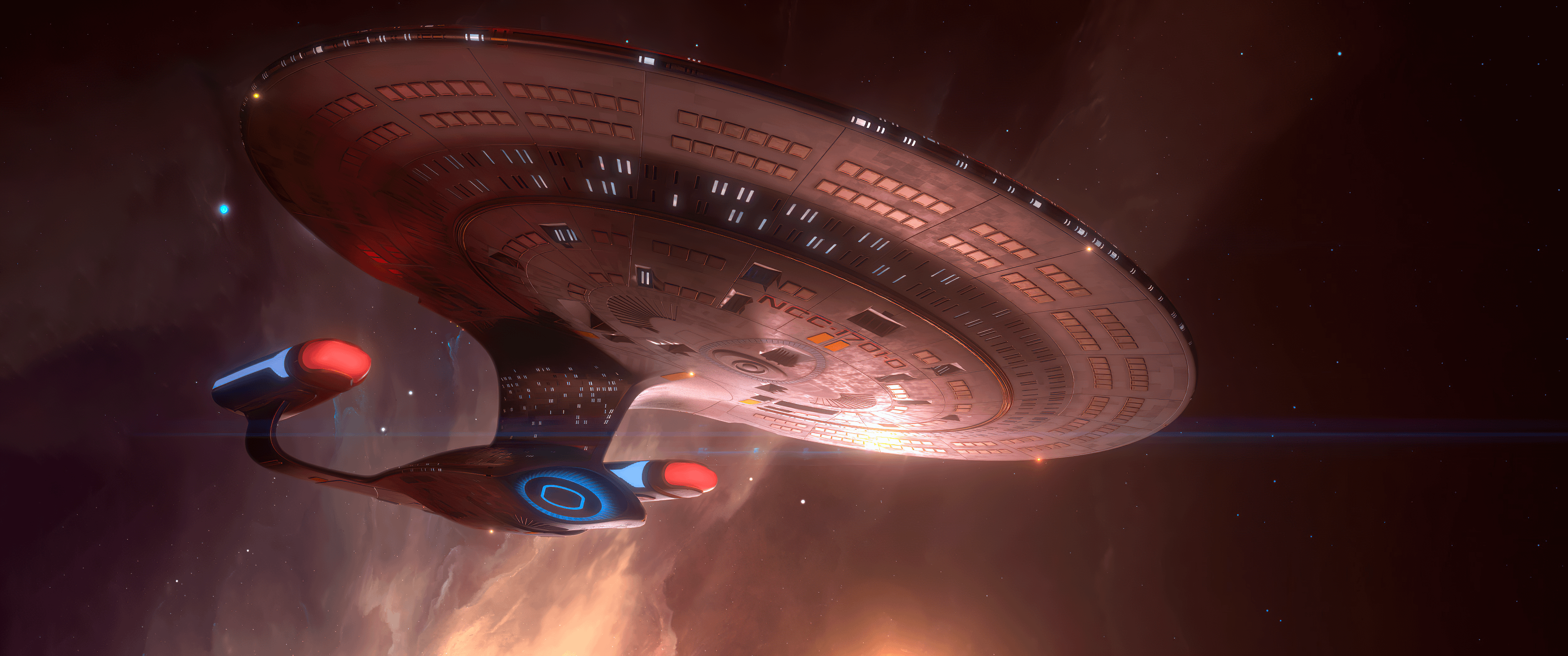 3440x1440 USS Enterprise D by Andrew Gavrilov x 1440