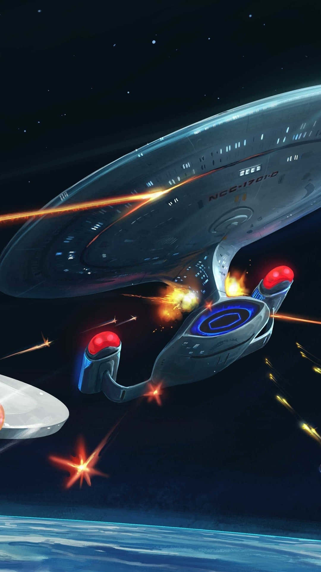 1080x1920 Download The U.s.s Enterprise Sets Sail On Its Mission To Explore The Final Frontier Wallpaper