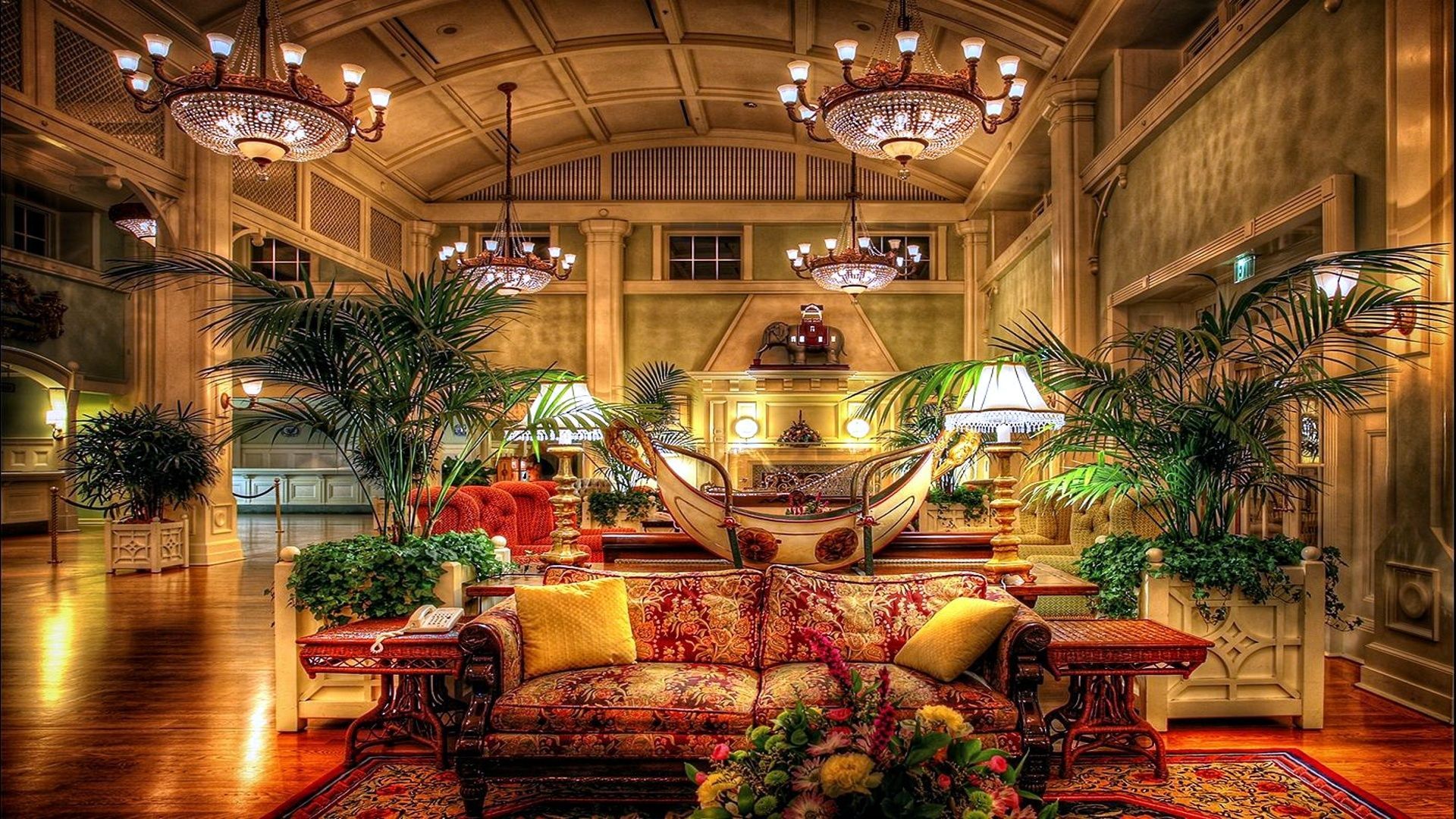 1920x1080 Luxury Hotel Inside Wallpaper