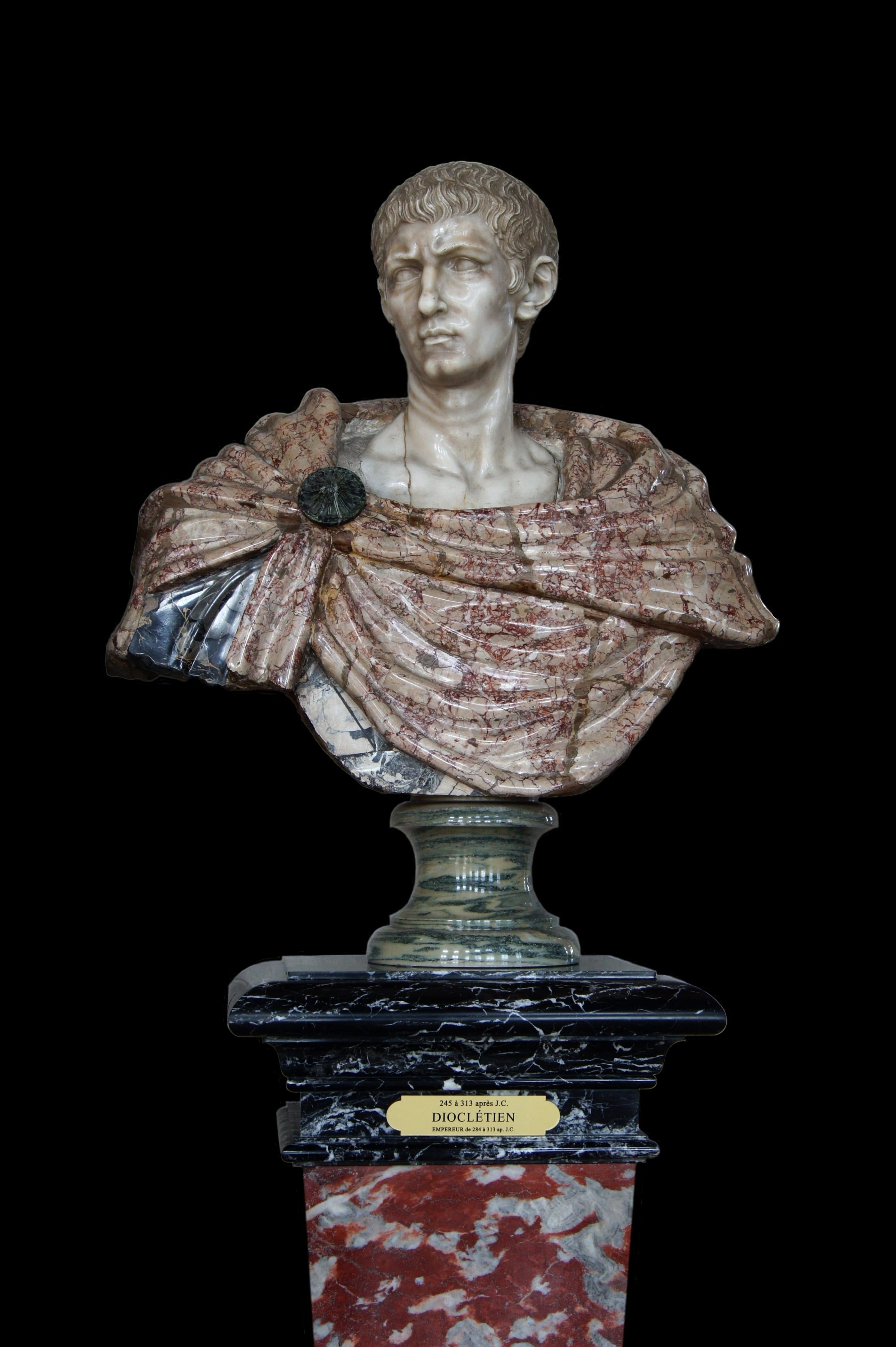 2800x4208 Wallpaper / history, antique, aurelius diocletianus v, representation, old, black background, figurine, male likeness, indoors, diocletien, studio shot, bust, craft free download