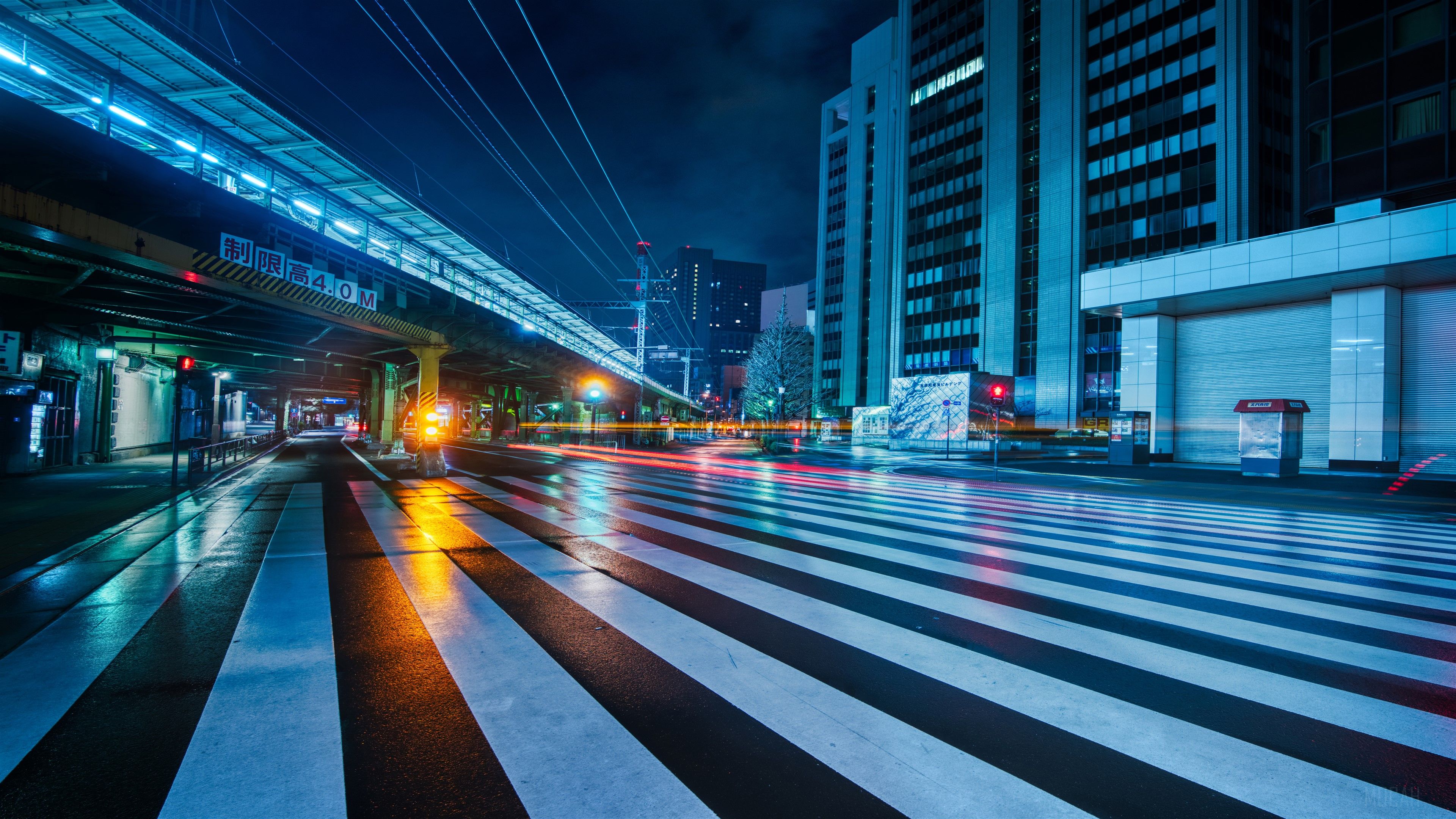 3840x2160 Ginza Tokyo Around Midnight 4k Gallery HD Wallpaper