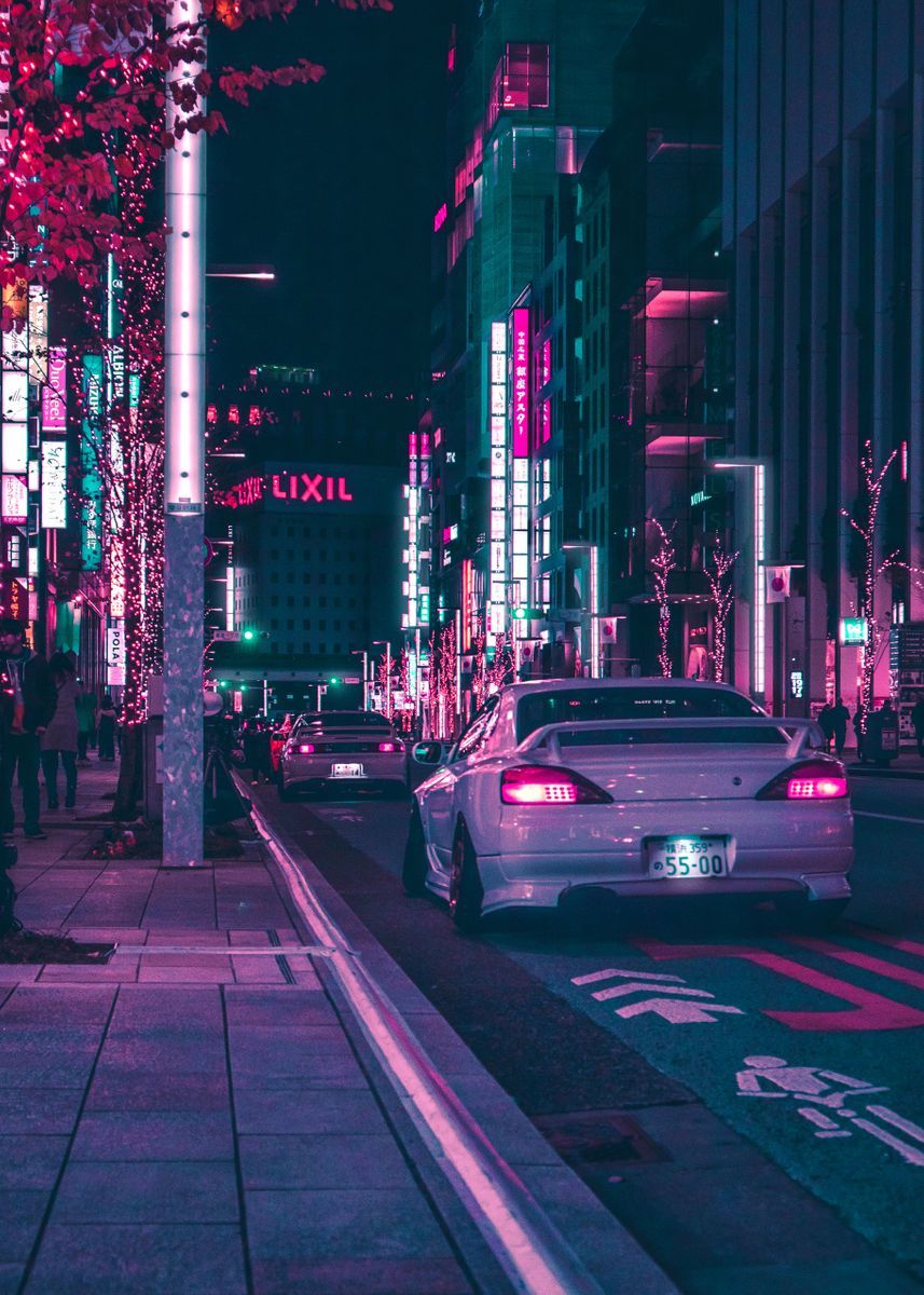 857x1200 Cyberpunk Ginza Tuners' Poster