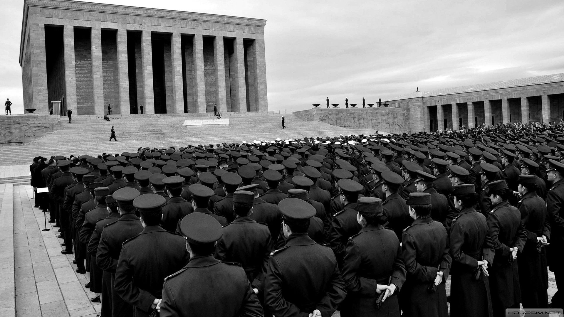 1920x1080 monochrome, Anıtkabir, Mustafa Kemal Atatürk, police Gallery HD Wallpaper
