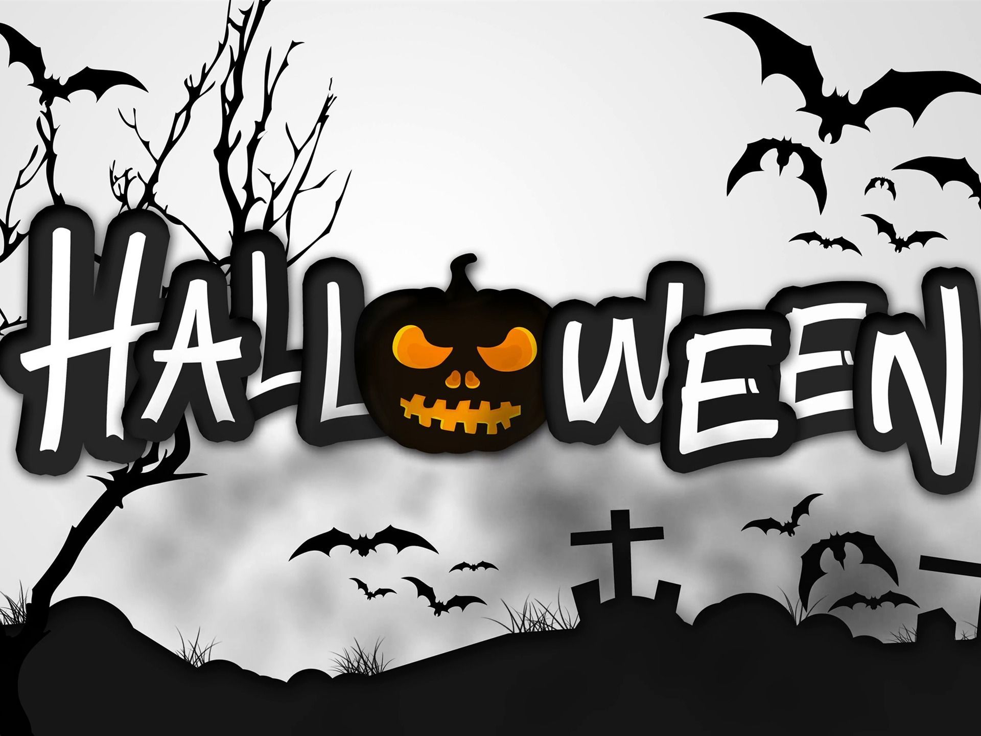 1920x1440 Halloween black pumpkin night 2017 HD Wallpaper