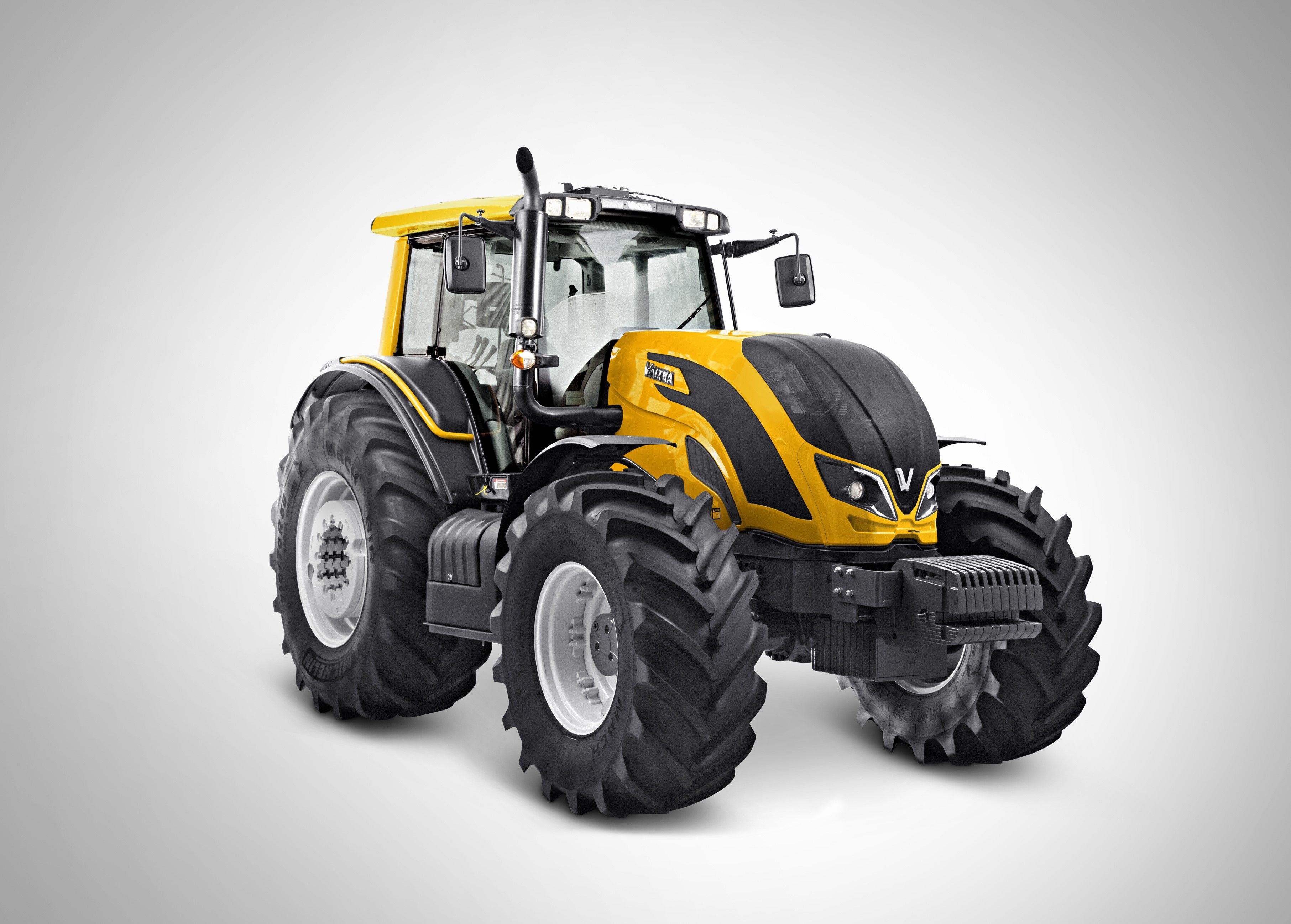 3626x2597 Valtra BH, Tractor, Yellow, Gray background Gallery HD Wallpaper