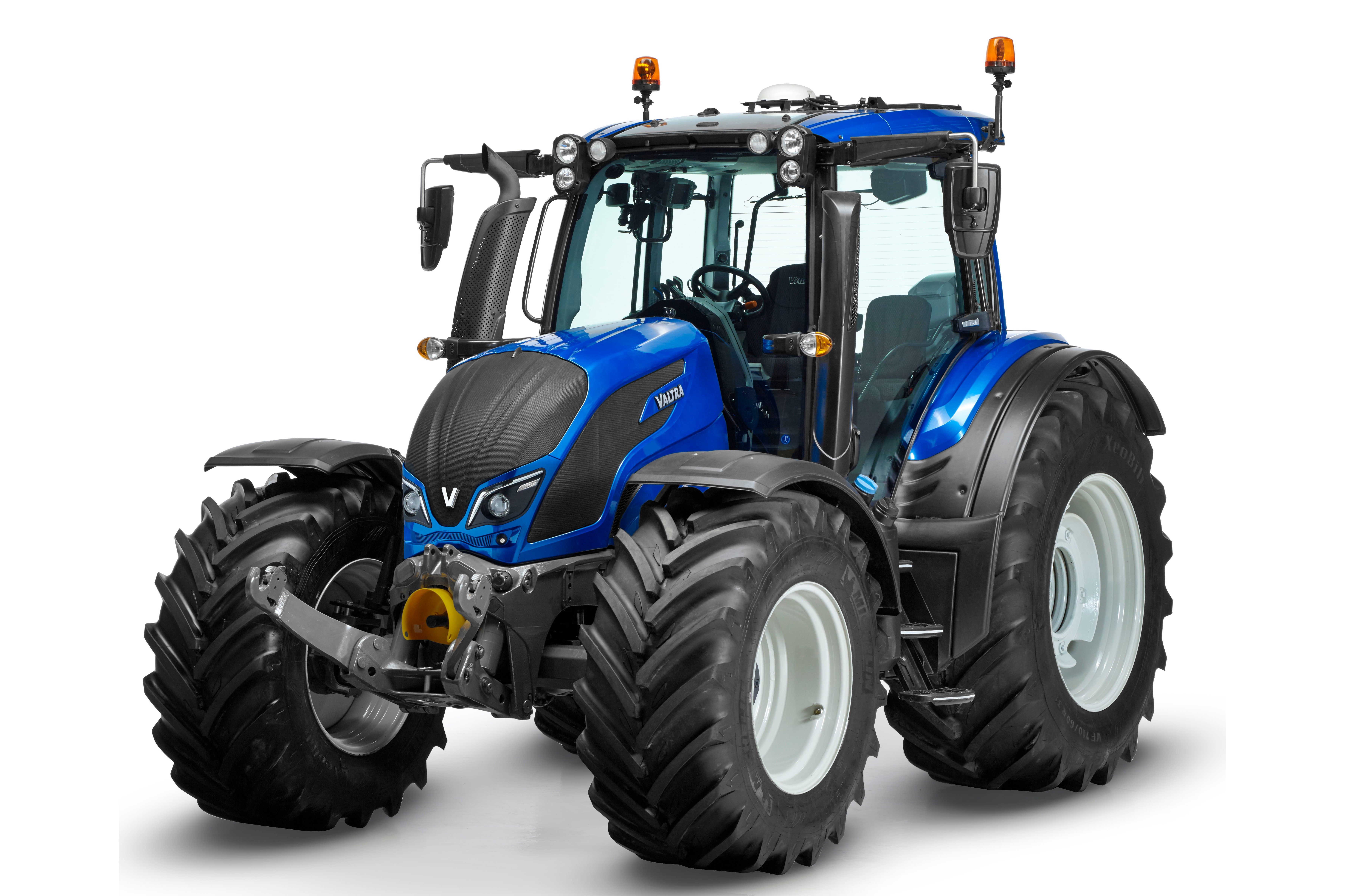 7203x4802 4K, 5K, 6K, 7K, Valtra N Tractor, Blue, White background Gallery HD Wallpaper