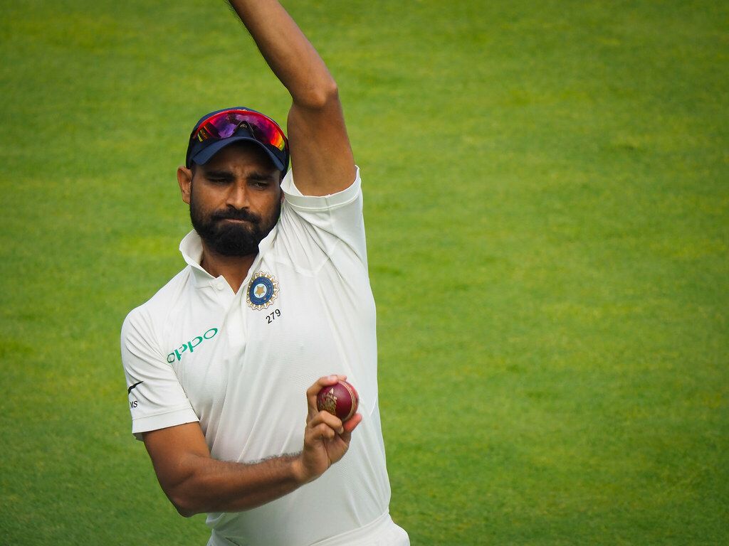1024x768 Mohammed Shami bowling against England