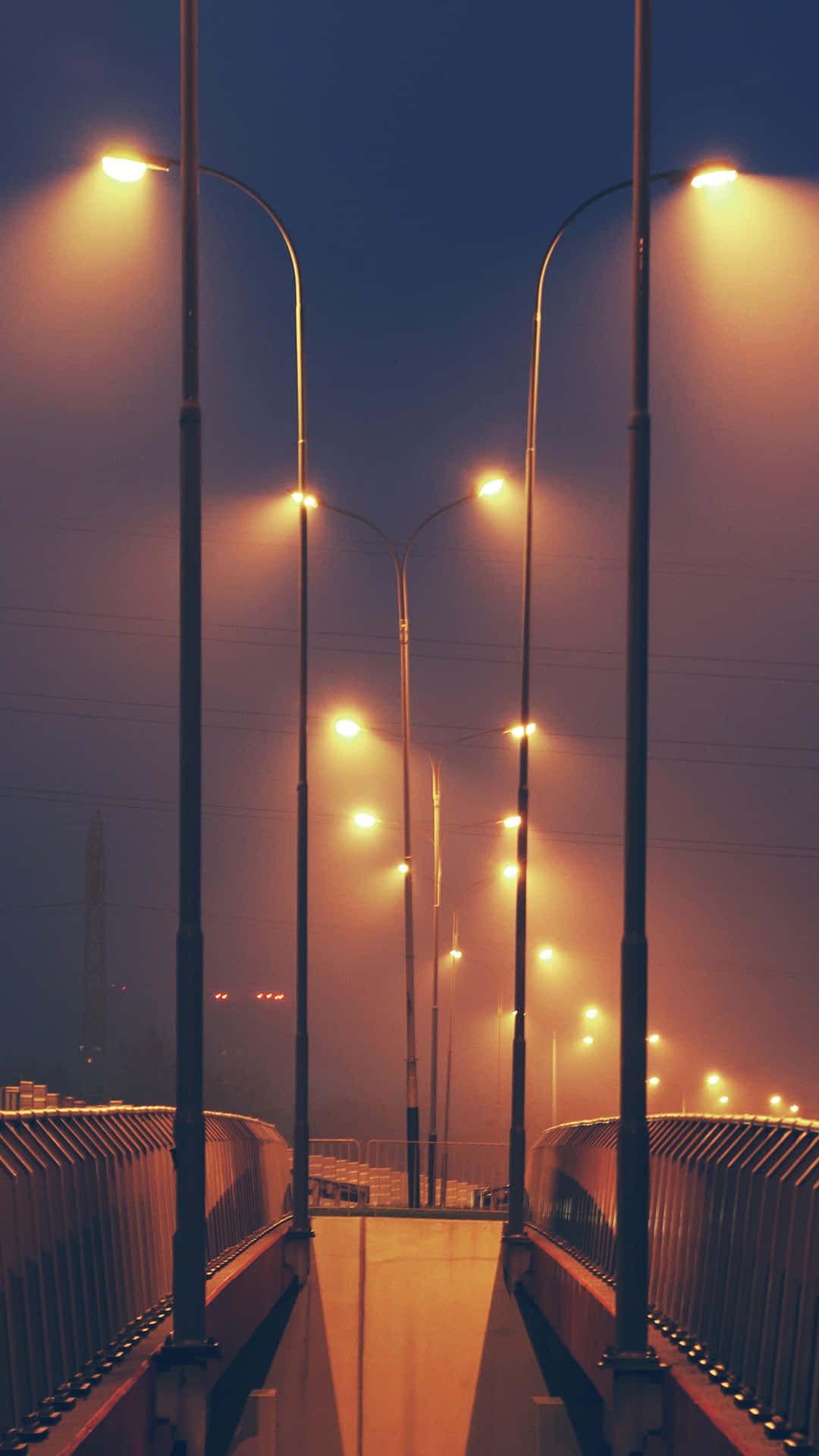 1080x1920 Download Street Light Bridge Wallpaper