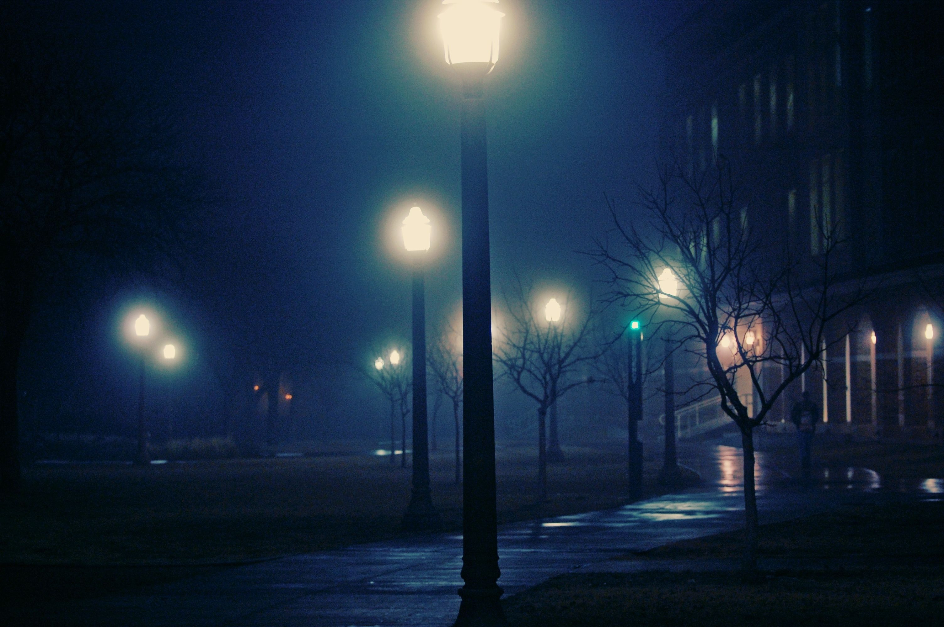 3008x2000 Wallpaper Black Street Light Turned on During Night Time, Background Free Image