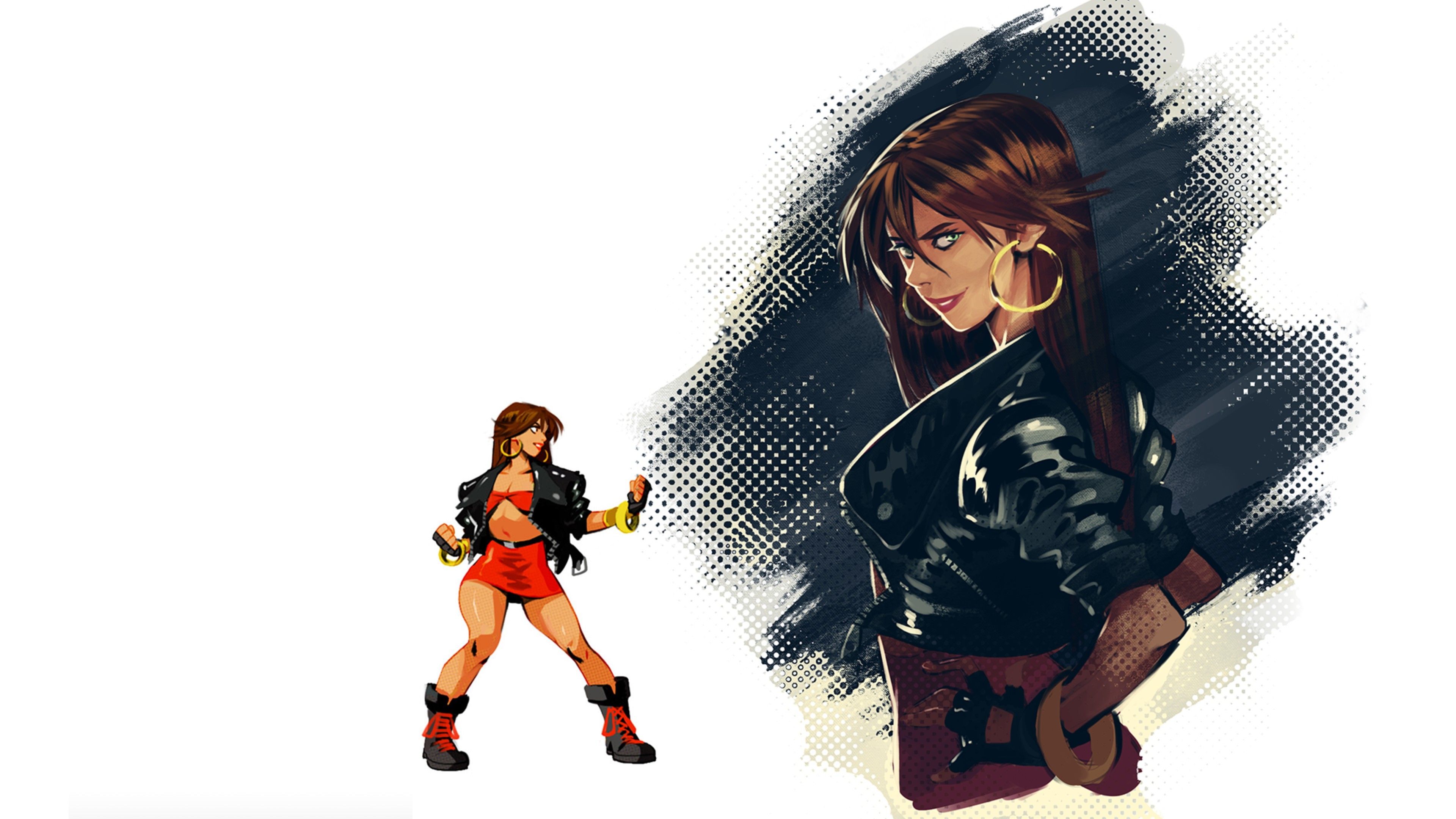 3840x2160 Wallpaper / Streets of Rage Streets of Rage, video game art, illustration, white background, Blaze Fielding free download