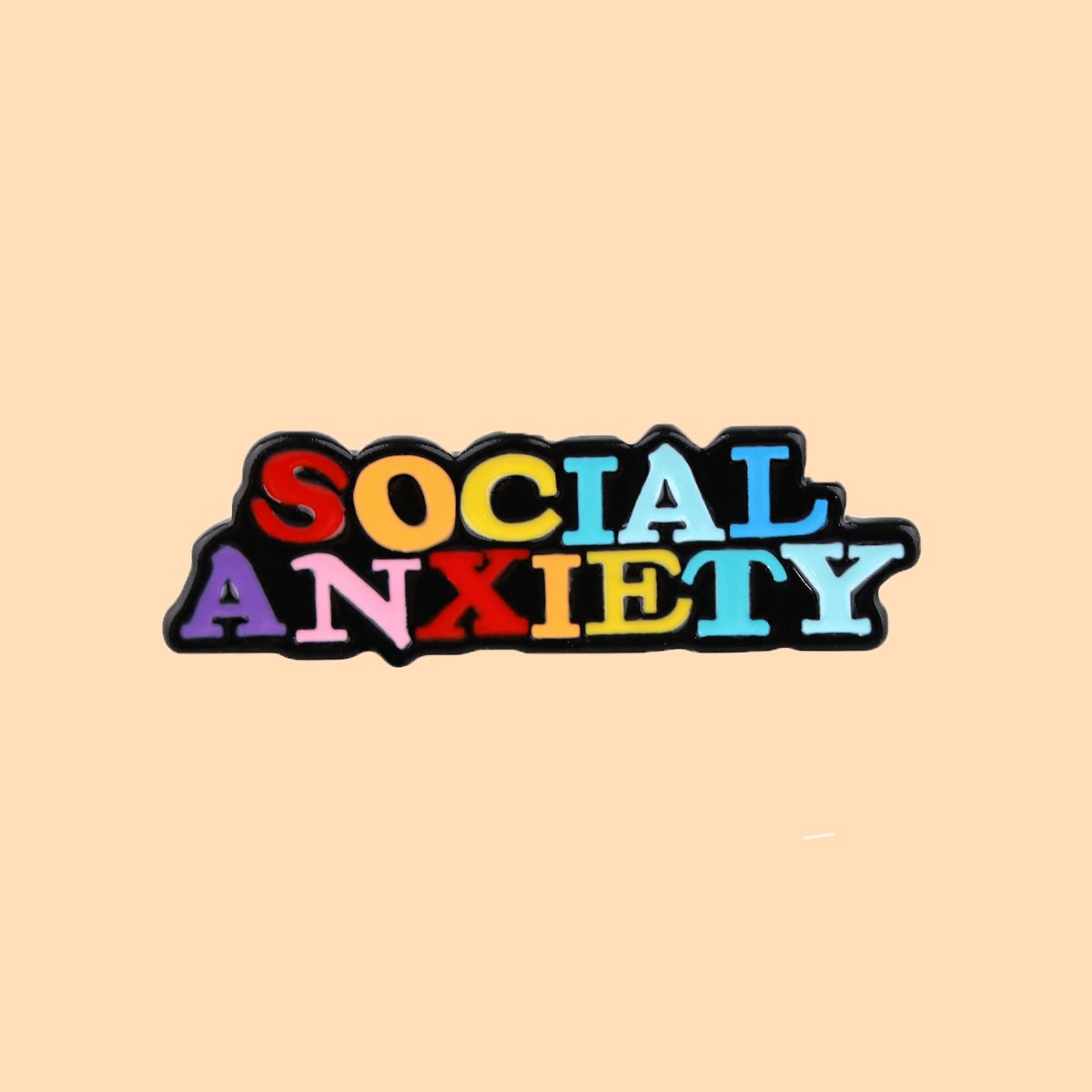 1200x1200 Social Anxiety Funny Quotes. Metal Brooch Pins. Anxiety Badge