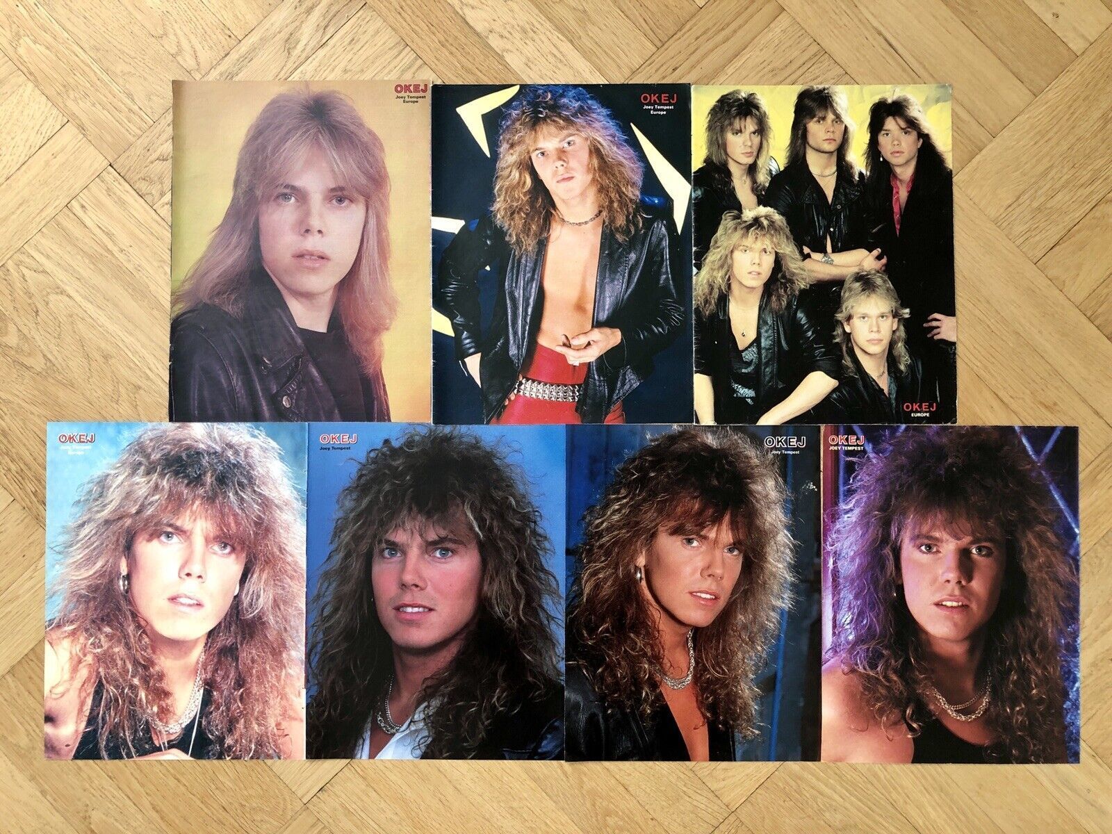 1600x1200 EUROPE 1980s JOEY TEMPEST Lot of Clippings Posters Swedish magazine