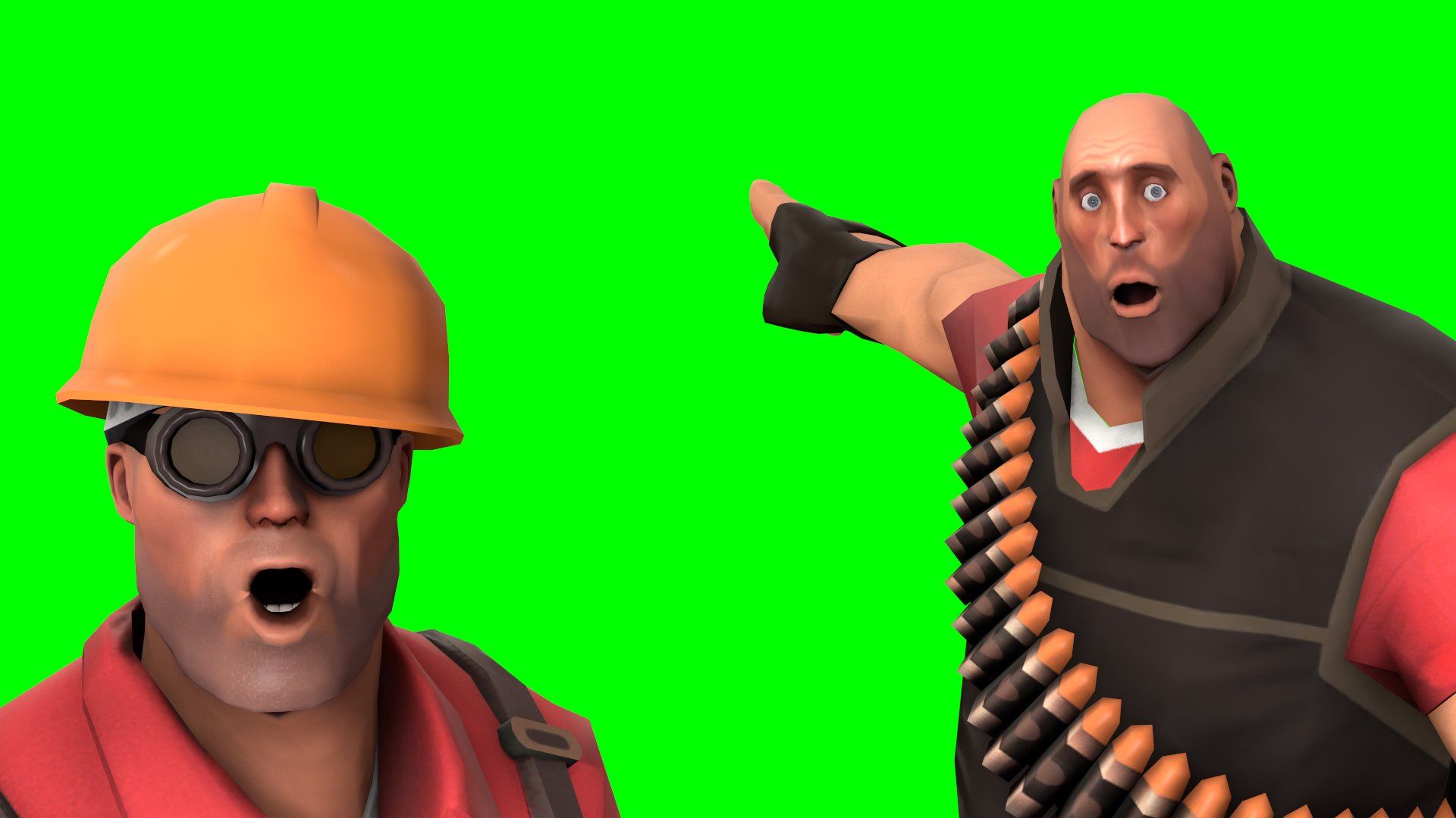 1920x1080 Heavy and Engineer Pointing Template. Two Soyjaks Pointing