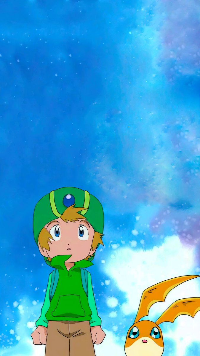 675x1200 XO background #part5 TK and Patamon. #Digimon #DigimonAdventure #TakeruTakaishi #Patamon