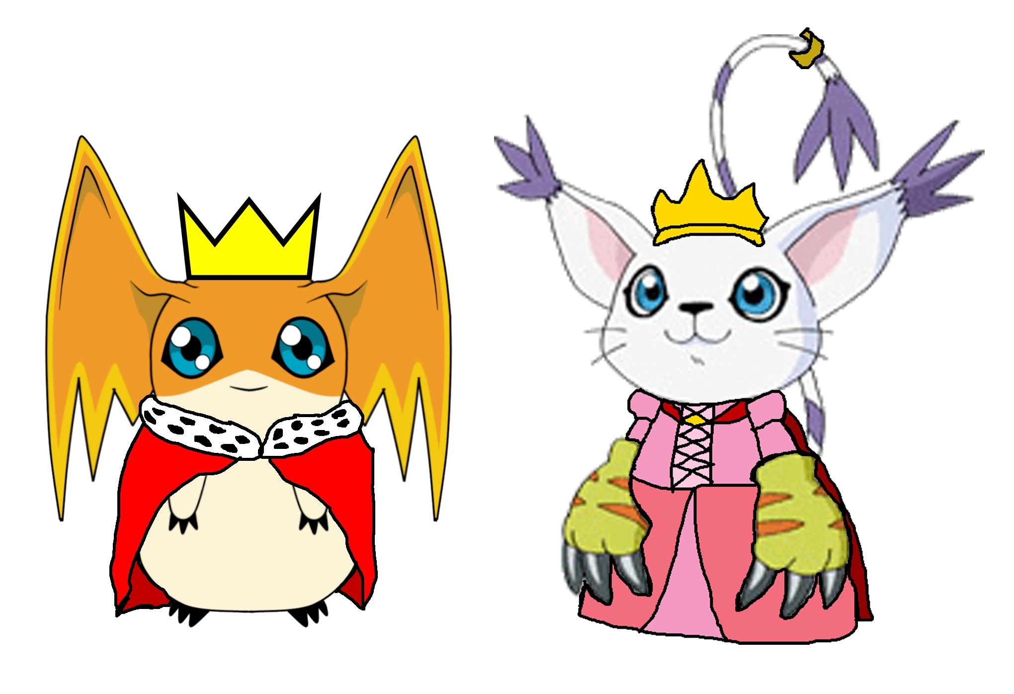 2040x1396 Lord Patamon and Lady Gatomon fan Art