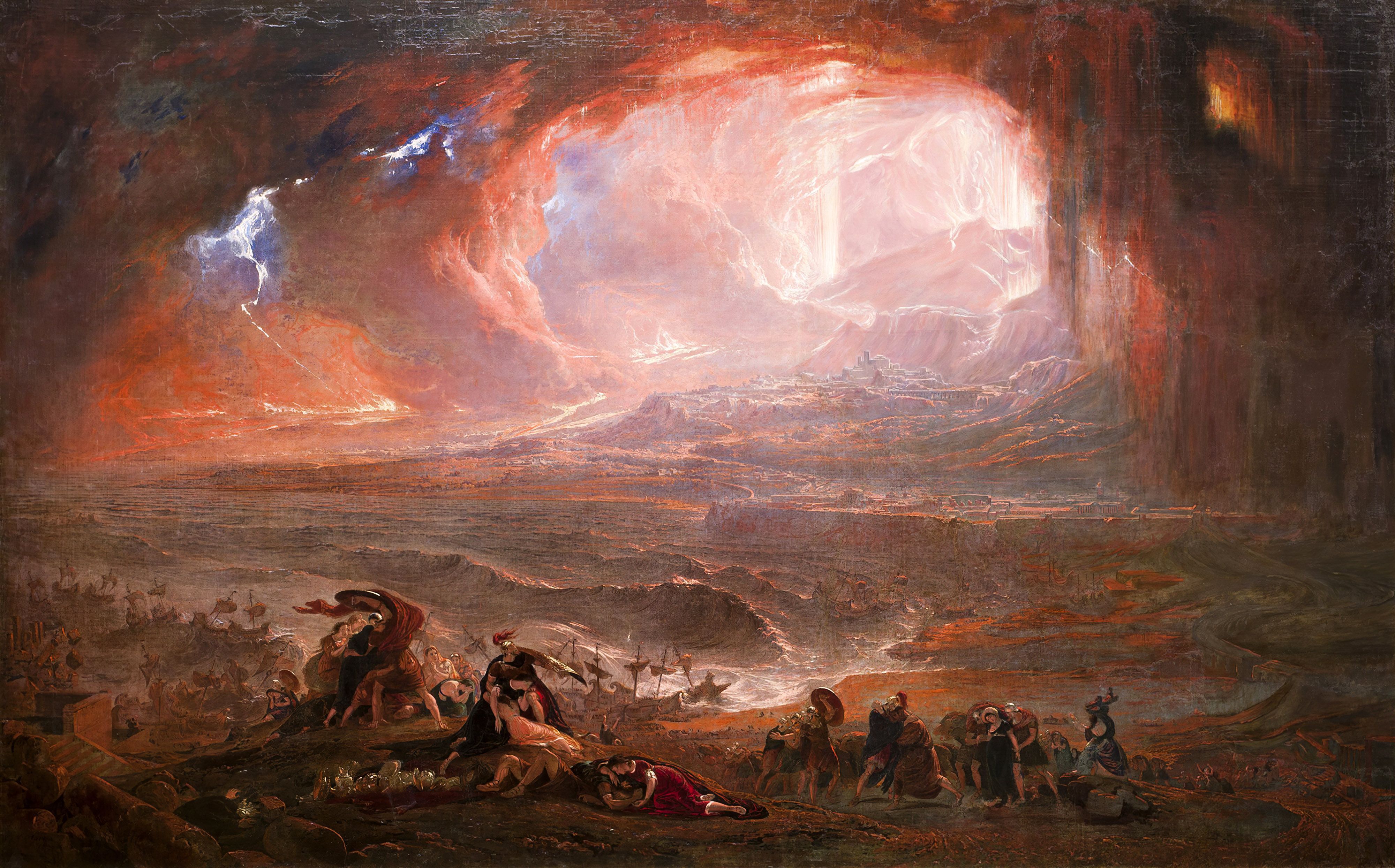 4000x2490 John Martin Classic Art Painting Classical Art Destruction Of Pompeii And Herculaneum Artwork Wallpaper:4000x2490