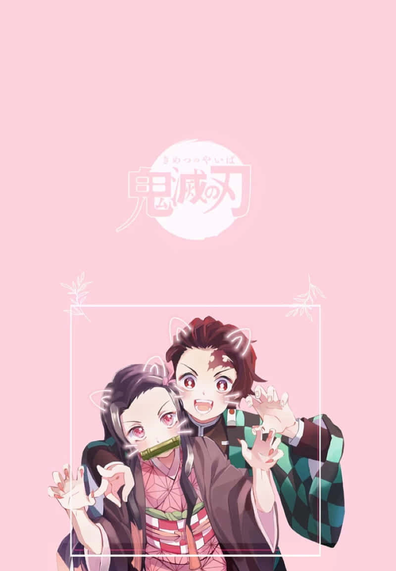 800x1154 Download Cute Demon Slayer Characters Tanjiro And Nezuko Sibling Love Wallpaper