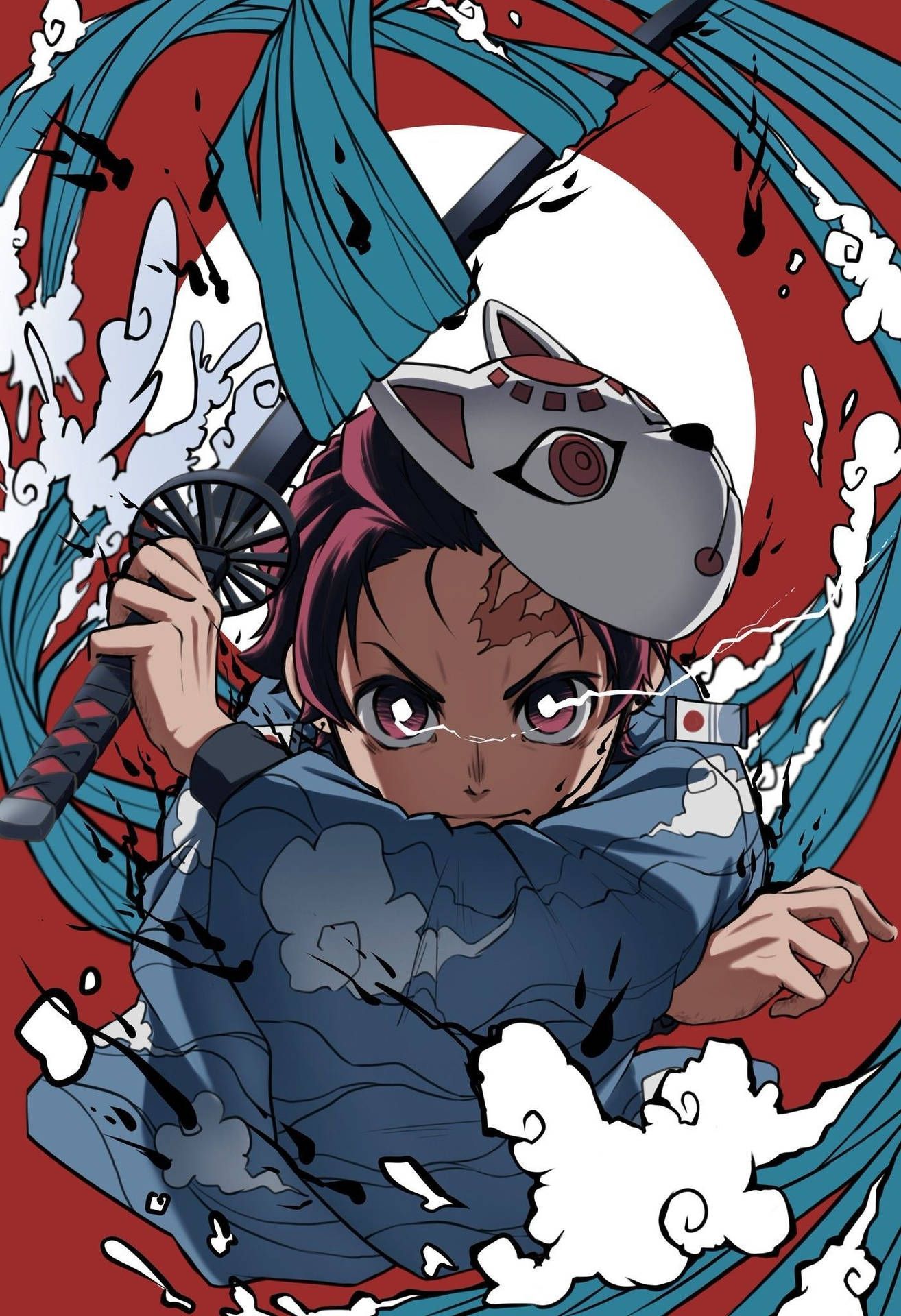 1314x1920 Download Tanjiro Kamado Strong Wallpaper