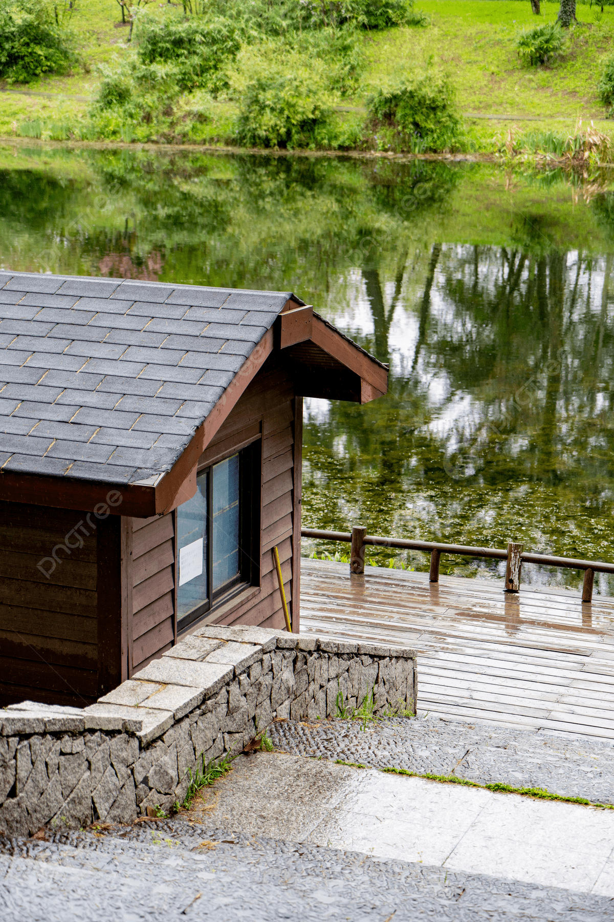 1200x1800 Outdoor Cabin Lake Jungle Forest Background Wallpaper Image For Free Download