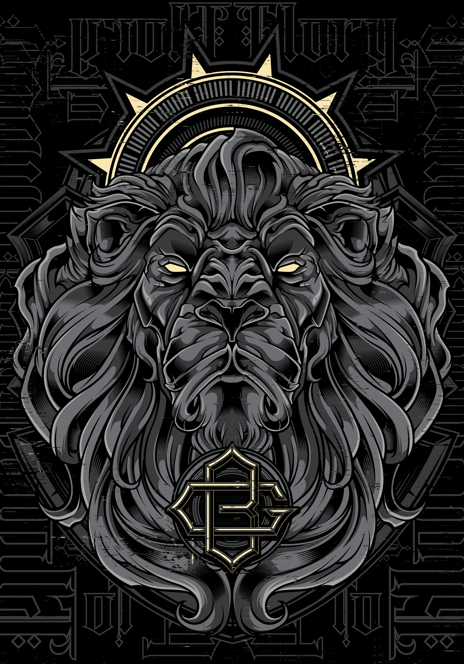 1492x2134 The King. Lion Vector Illustration