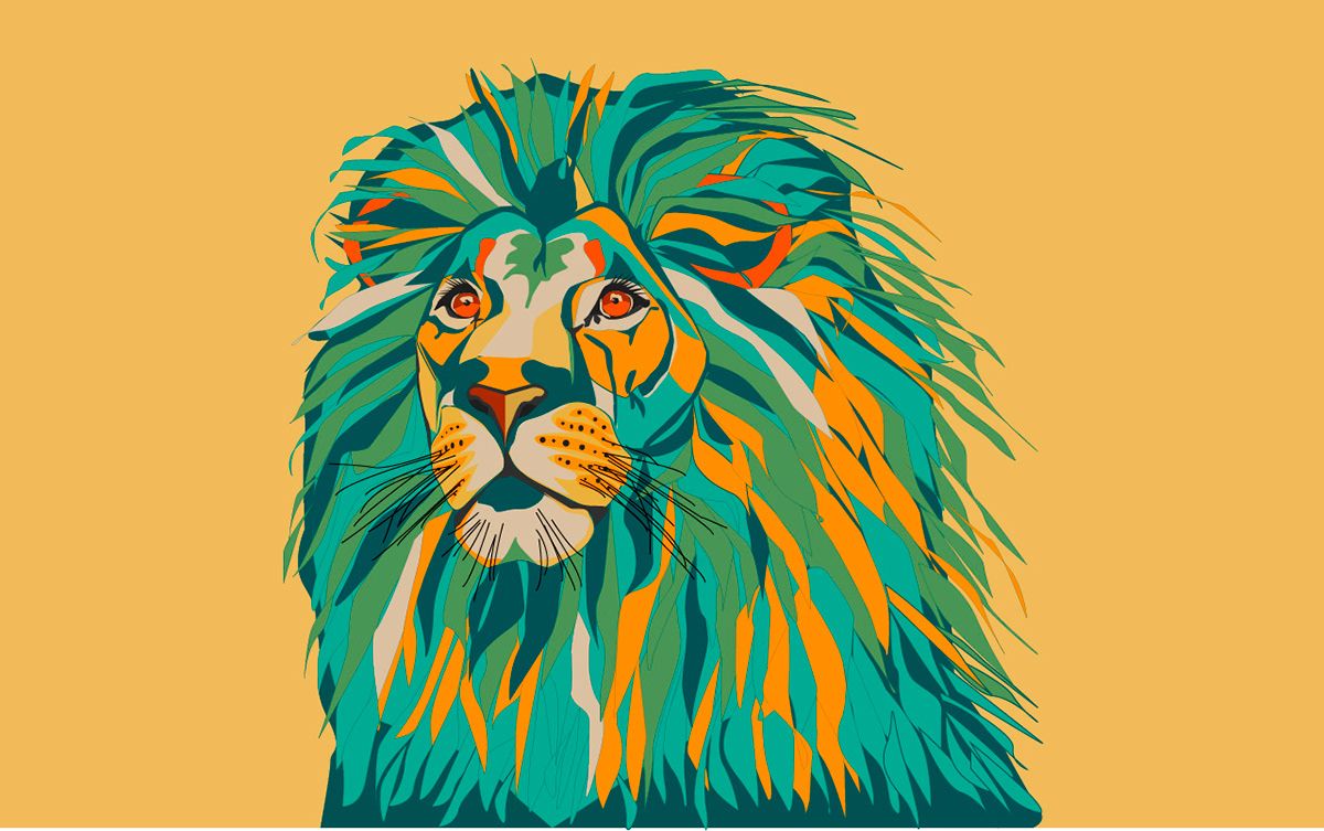 1200x753 The lion, savanna fire