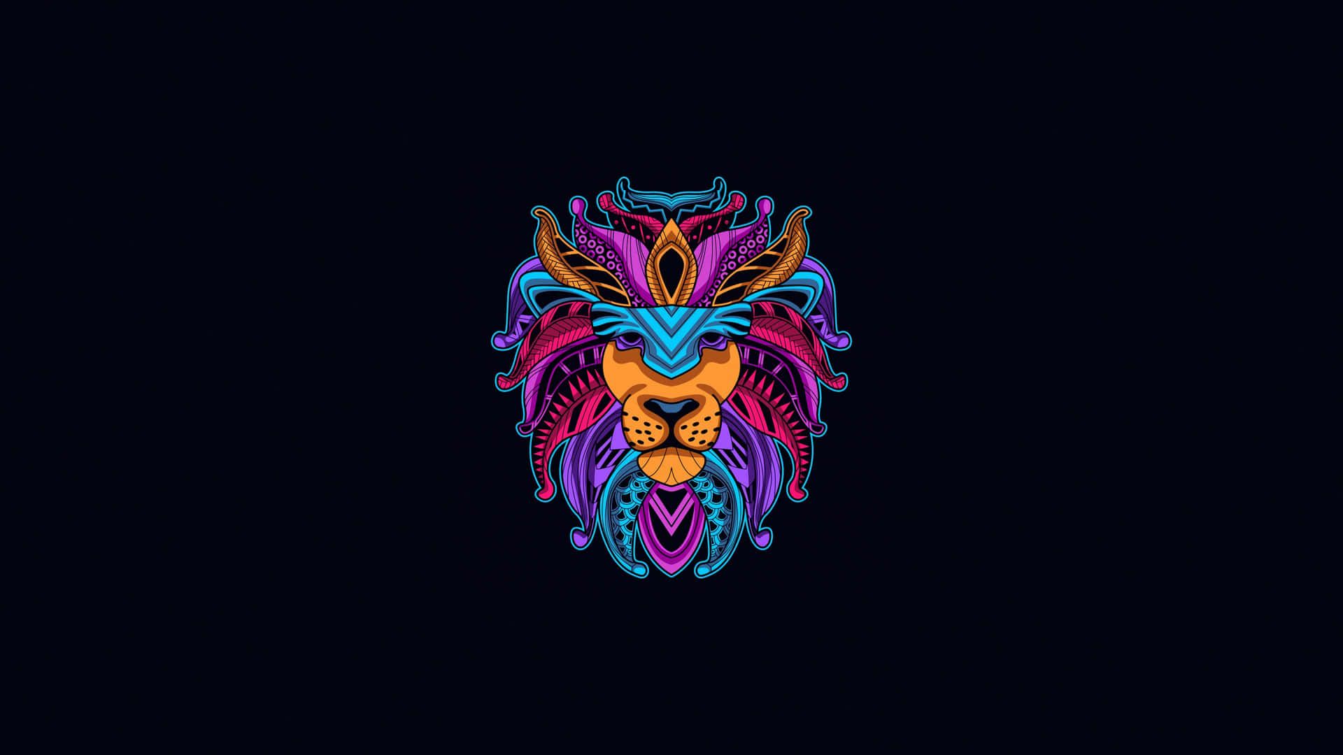 1920x1080 Download HD Oled Lion Head Vector Background