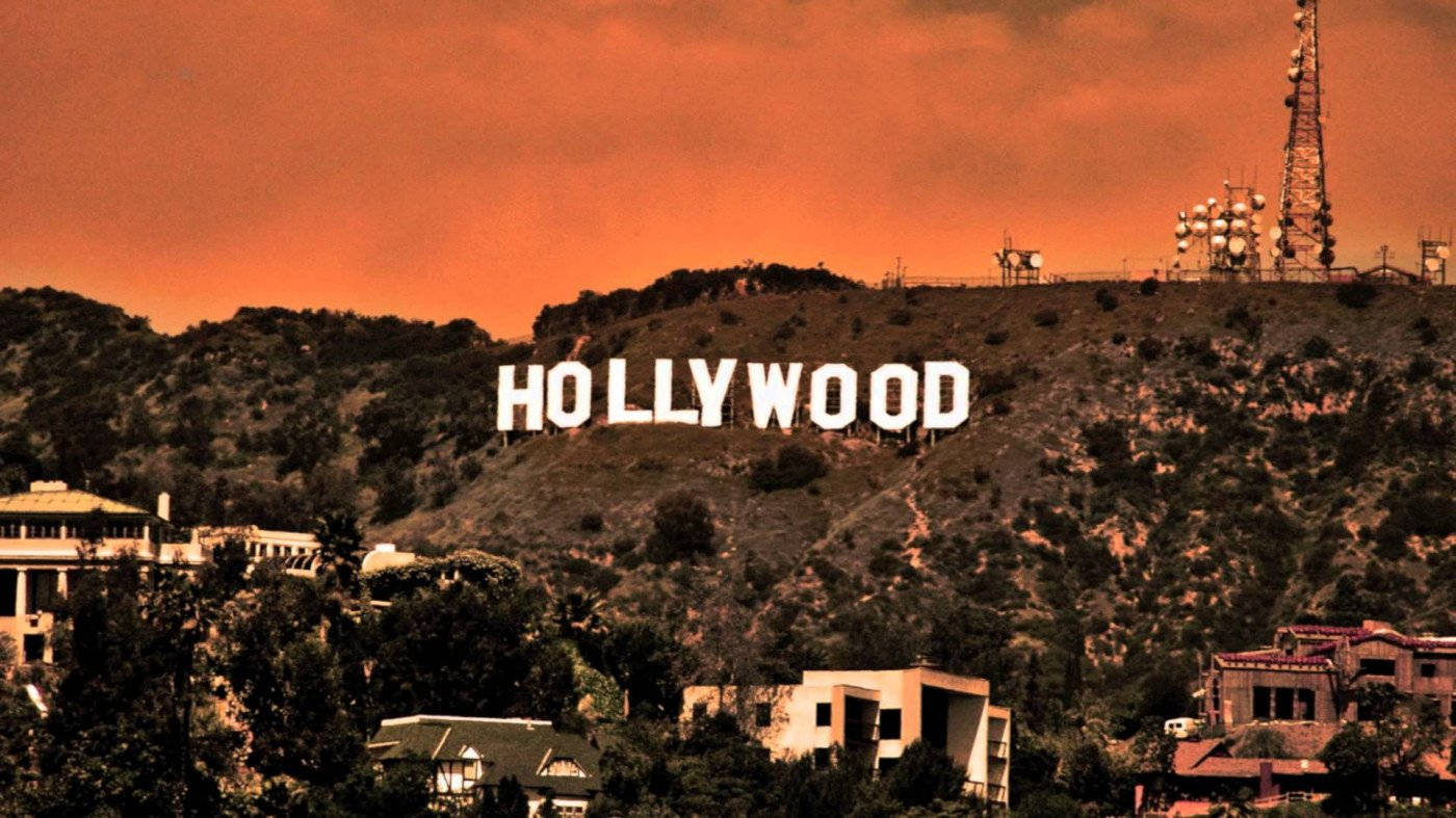 1400x787 Download Hollywood Sign Vintage Orange Filter Wallpaper