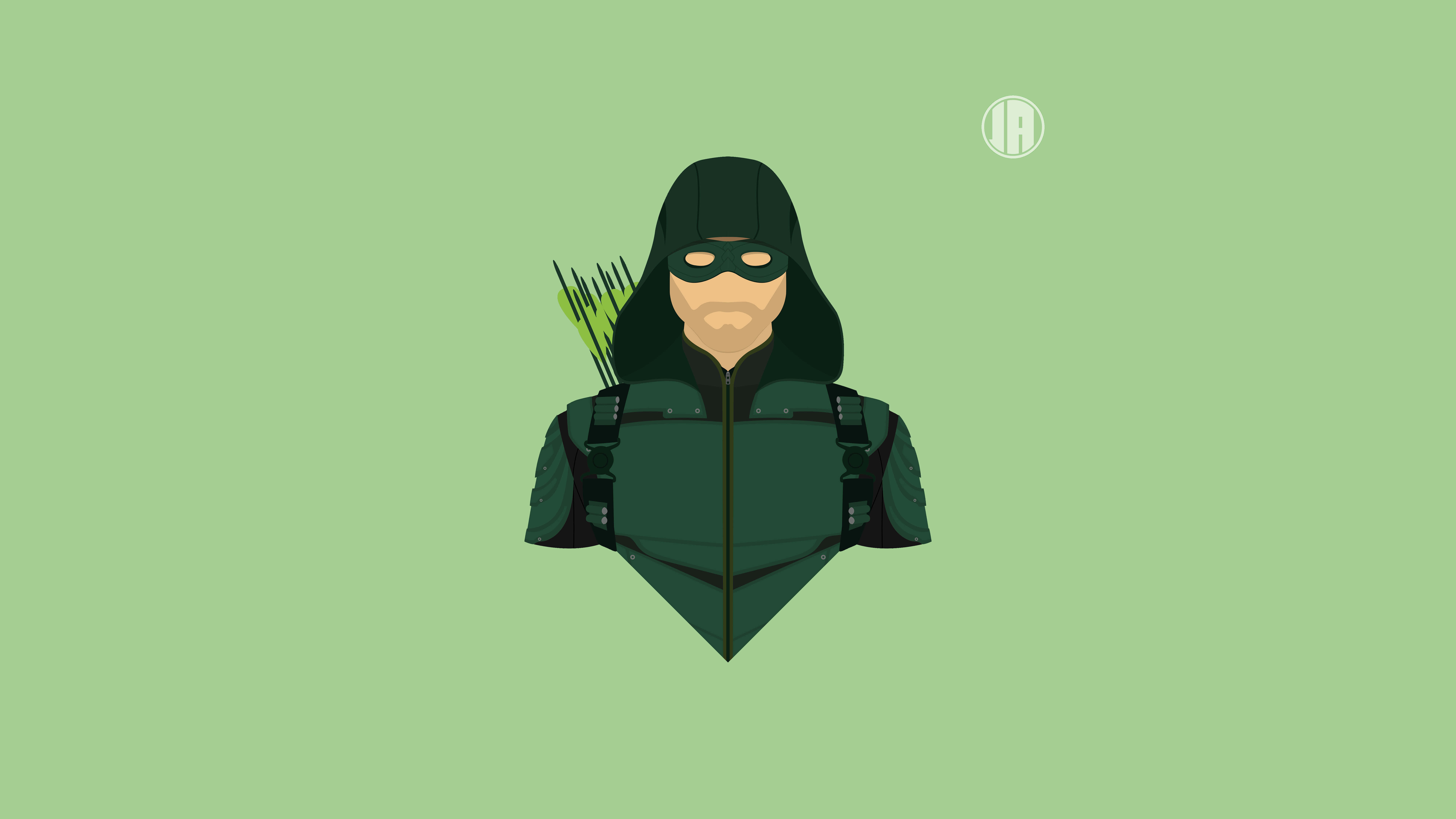 7680x4320 Minimalism Green Arrow UHD 8K Wallpaper
