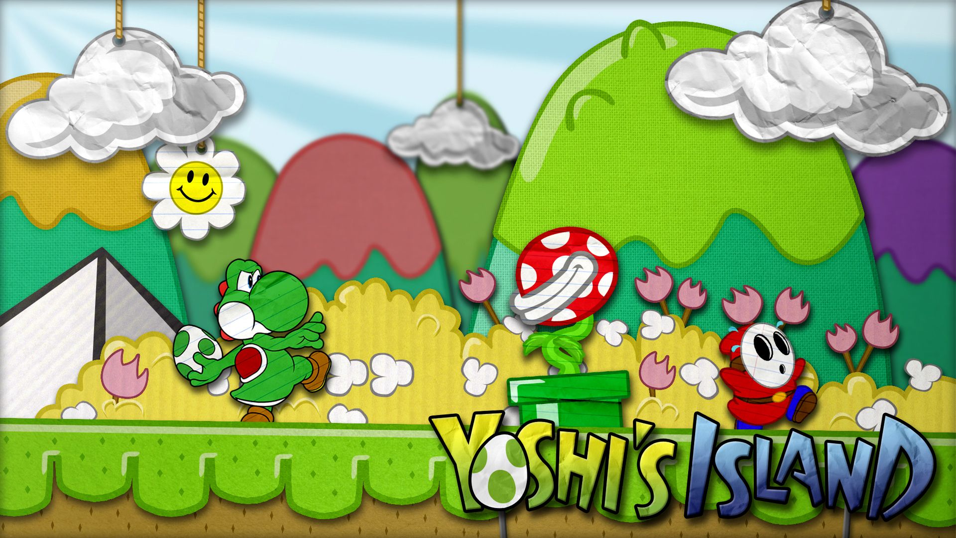 1920x1080 Super Mario World 2: Yoshi's Island Wallpaper. Super Mario. Yoshi, Super mario world, Mario