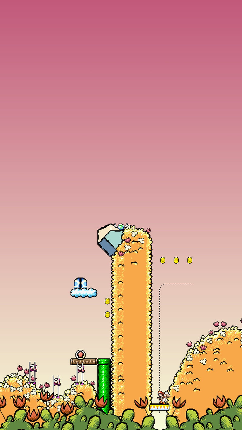 800x1422 HD yoshi island wallpaper