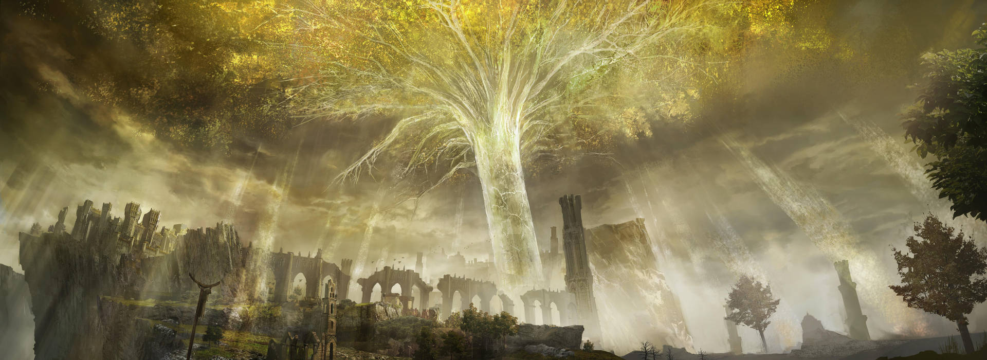 1920x700 Download Elden Ring Divine Tower Wallpaper