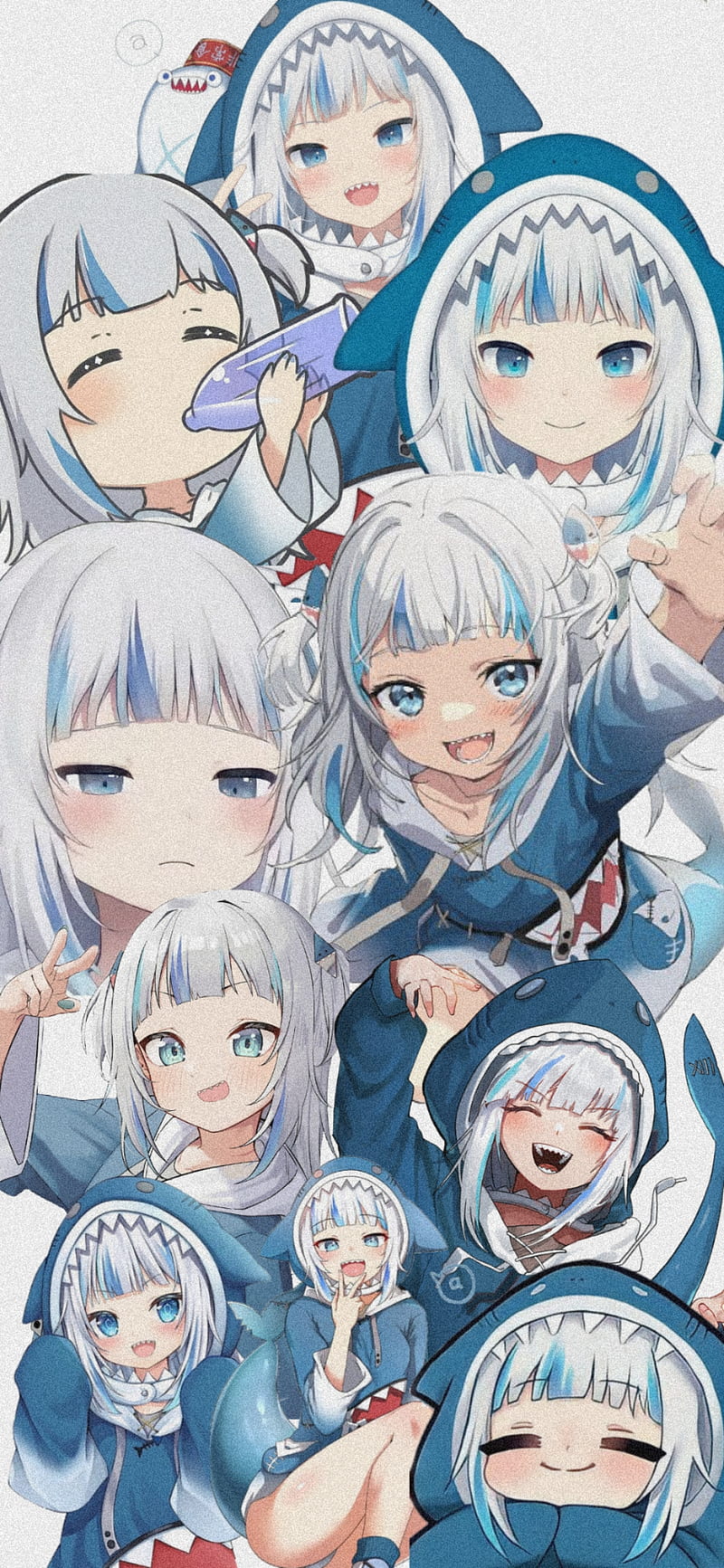 800x1733 Anime, Virtual Youtuber, Gawr Gura, HD wallpaper