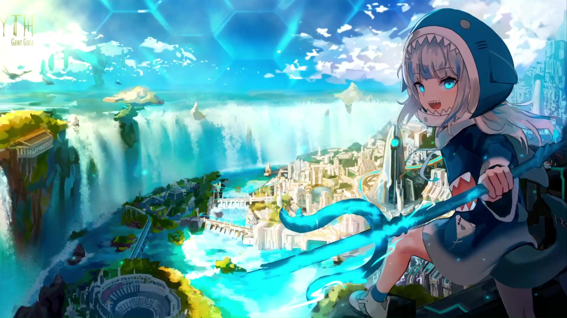 1920x1080 Gawr Gura Atlantis Virtual YouTuber Live Wallpaper