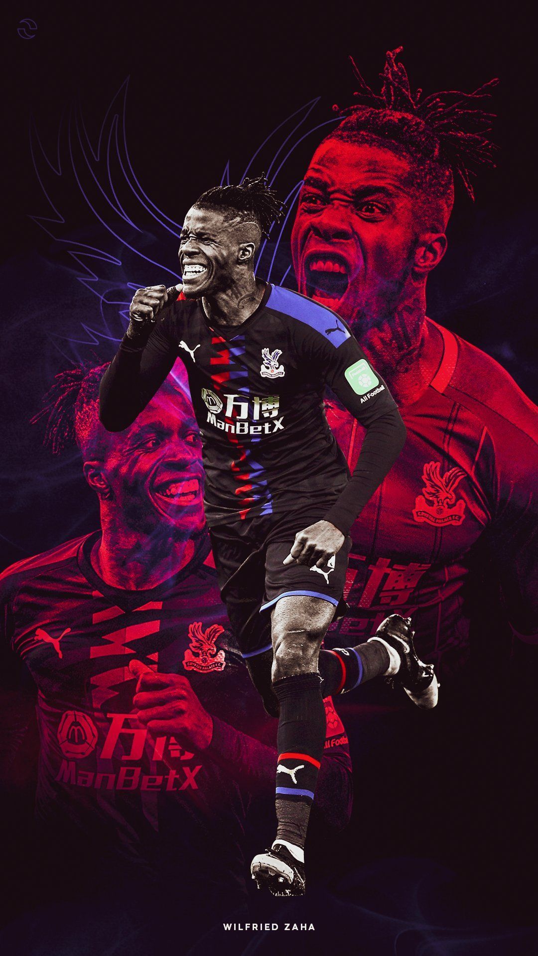 Download wallpapers Wilfried Zaha, 4k, abstract art, football, Crystal  Palace, soccer, Zaha, Premier League, footballers, neon lights, Crystal  Palace FC for des…