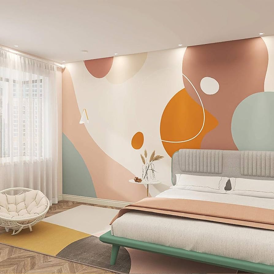 894x894 3D Mural Wallpaper 3D Wall Murals Morandi Color Wallpaper Abstract Lineart Color Block Bedroom Beauty Salon Clothing Store Wallpaper 350245Cm