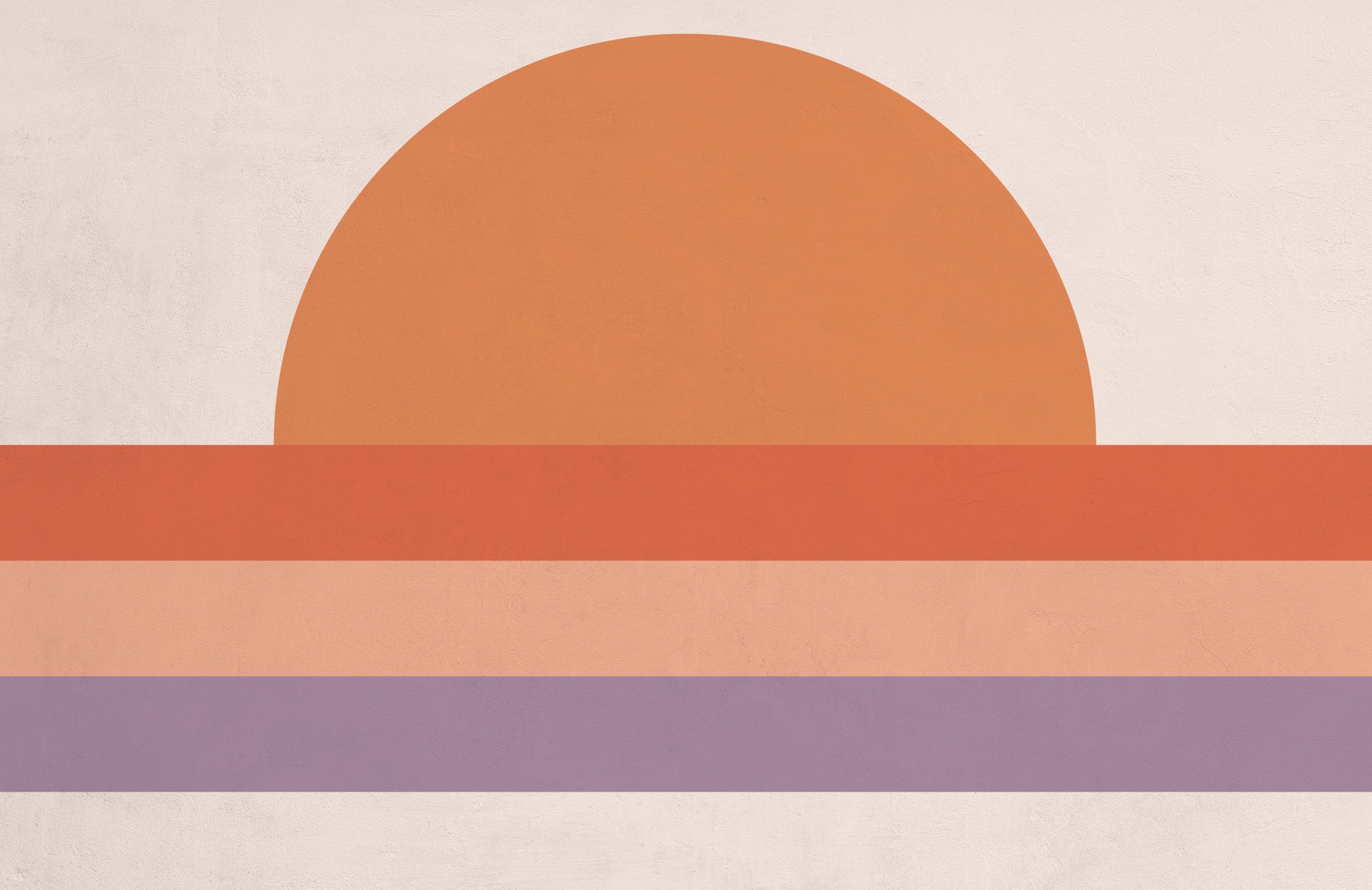 2560x1661 70's Orange Sunset Block Retro Wallpaper Mural