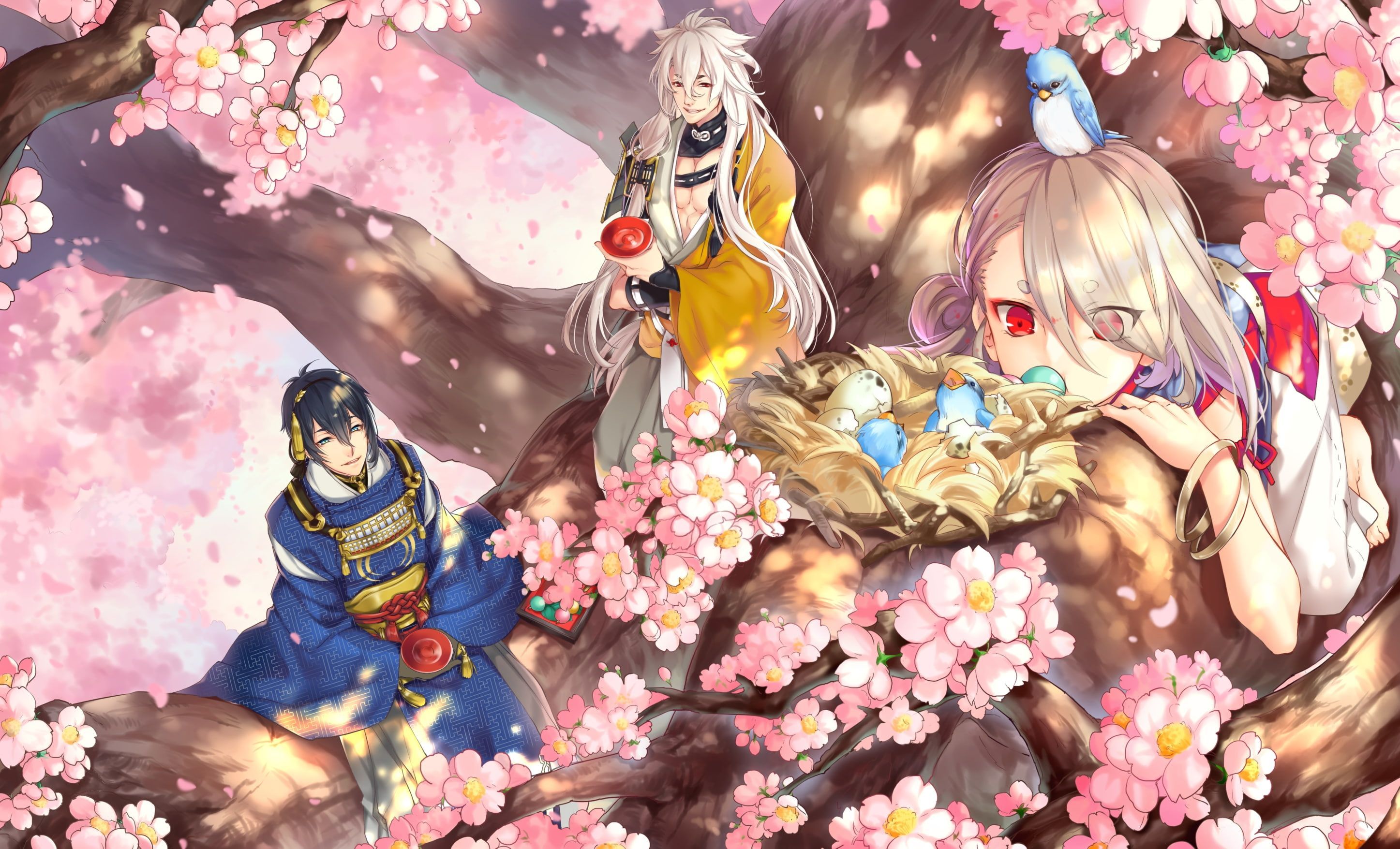 2894x1756 touken ranbu #kogitsunemaru mikazuki munechika #imanotsurugi #flowers #shoujo #Anime K #wallpaper. Touken ranbu, Touken ranbu characters, Touken ranbu mikazuki