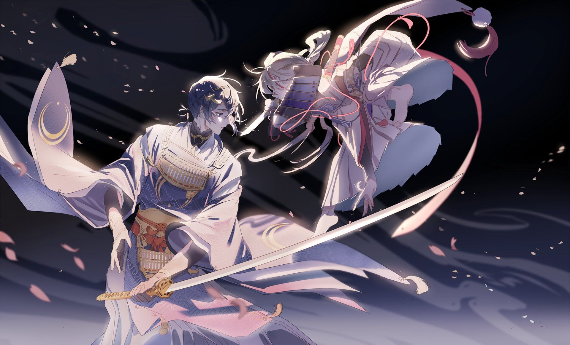 1920x1164 Anime Touken Ranbu Mikazuki Munechika Imanotsurugi (Touken Ranbu) Wallpaper. Игровые арты, Рисунки, Меч