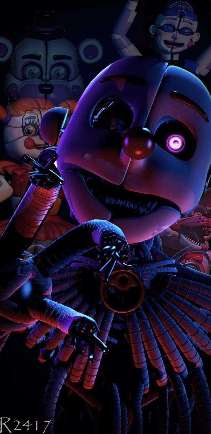 800x1643 HD fnaf sister location wallpaper