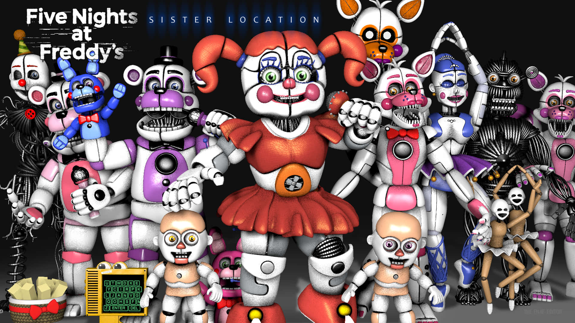 1920x1080 Download Five Nights At Freddy's: Sister Location All Characters Wallpaper