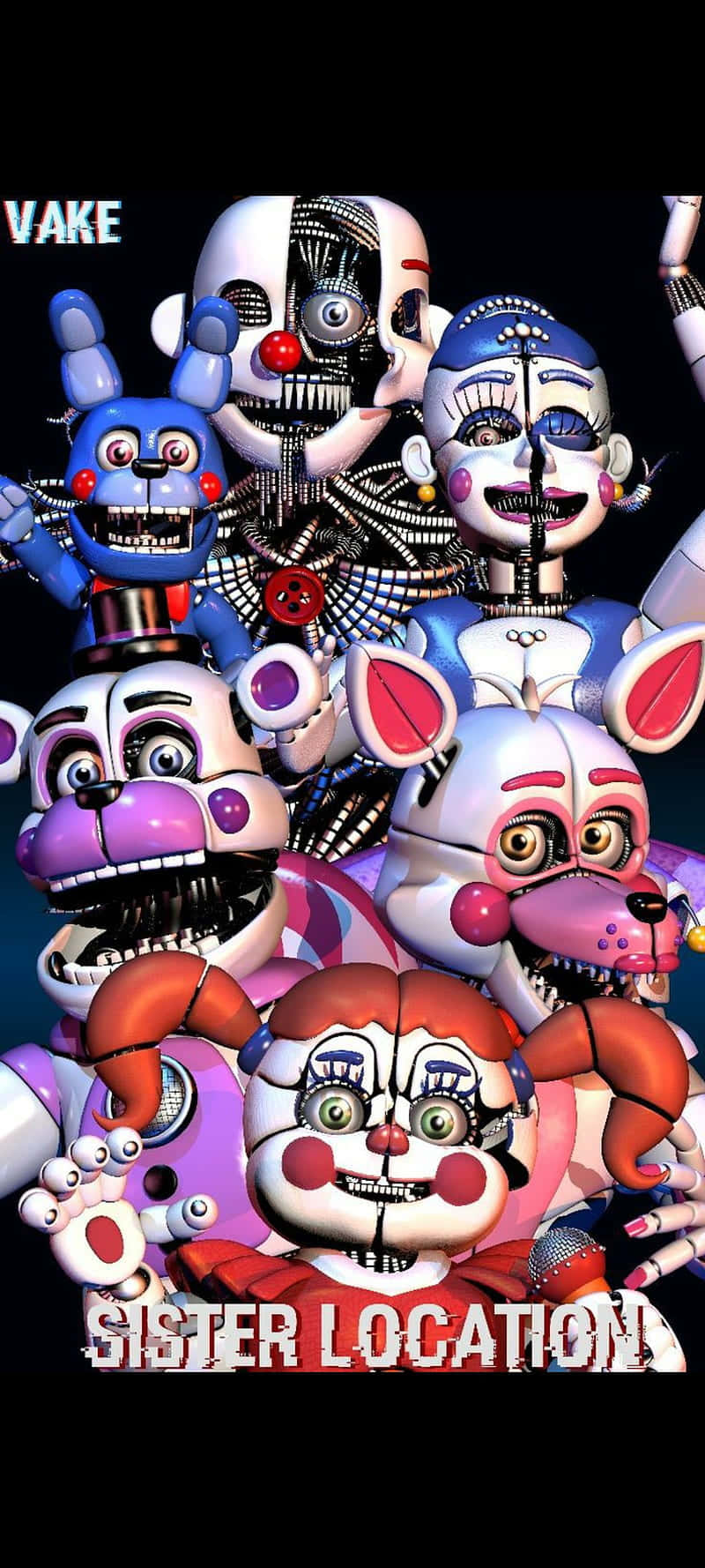 800x1778 Download Five Nights At Freddy's: Sister Location Smiling Widely Wallpaper