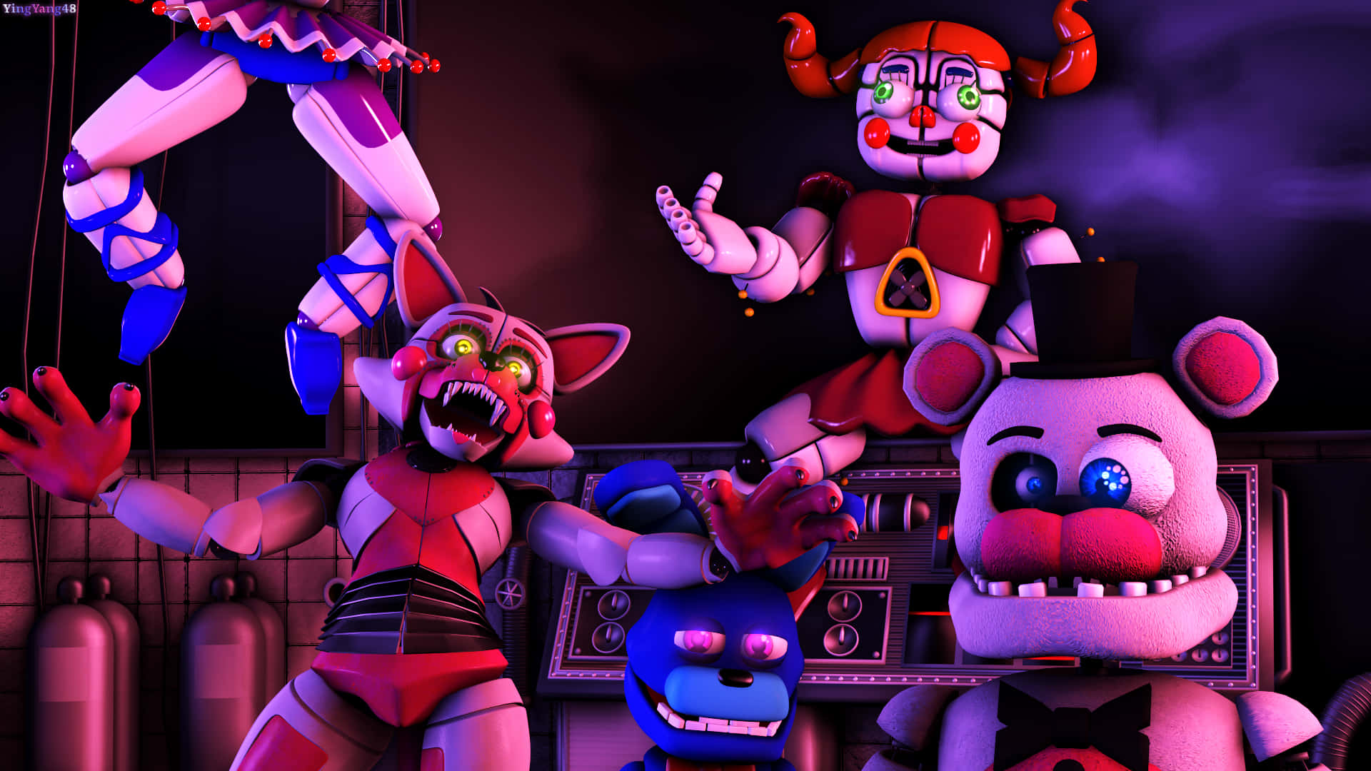 1920x1080 Download Five Nights At Freddy's: Sister Location Smiling Wallpaper