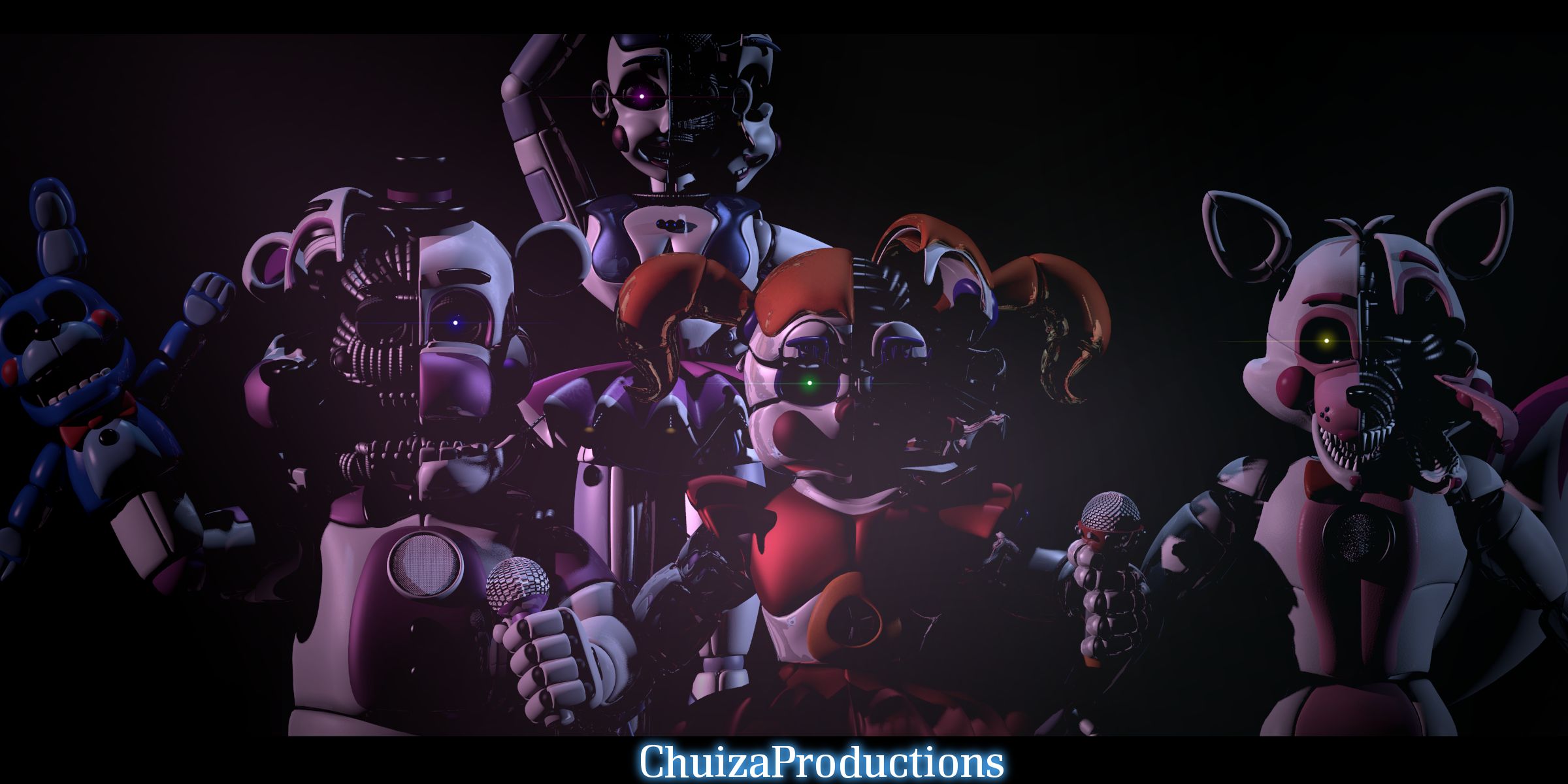 2400x1200 HD desktop wallpaper: Video Game, Five Nights At Freddy's, Five Nights At Freddy's: Sister Location download free picture