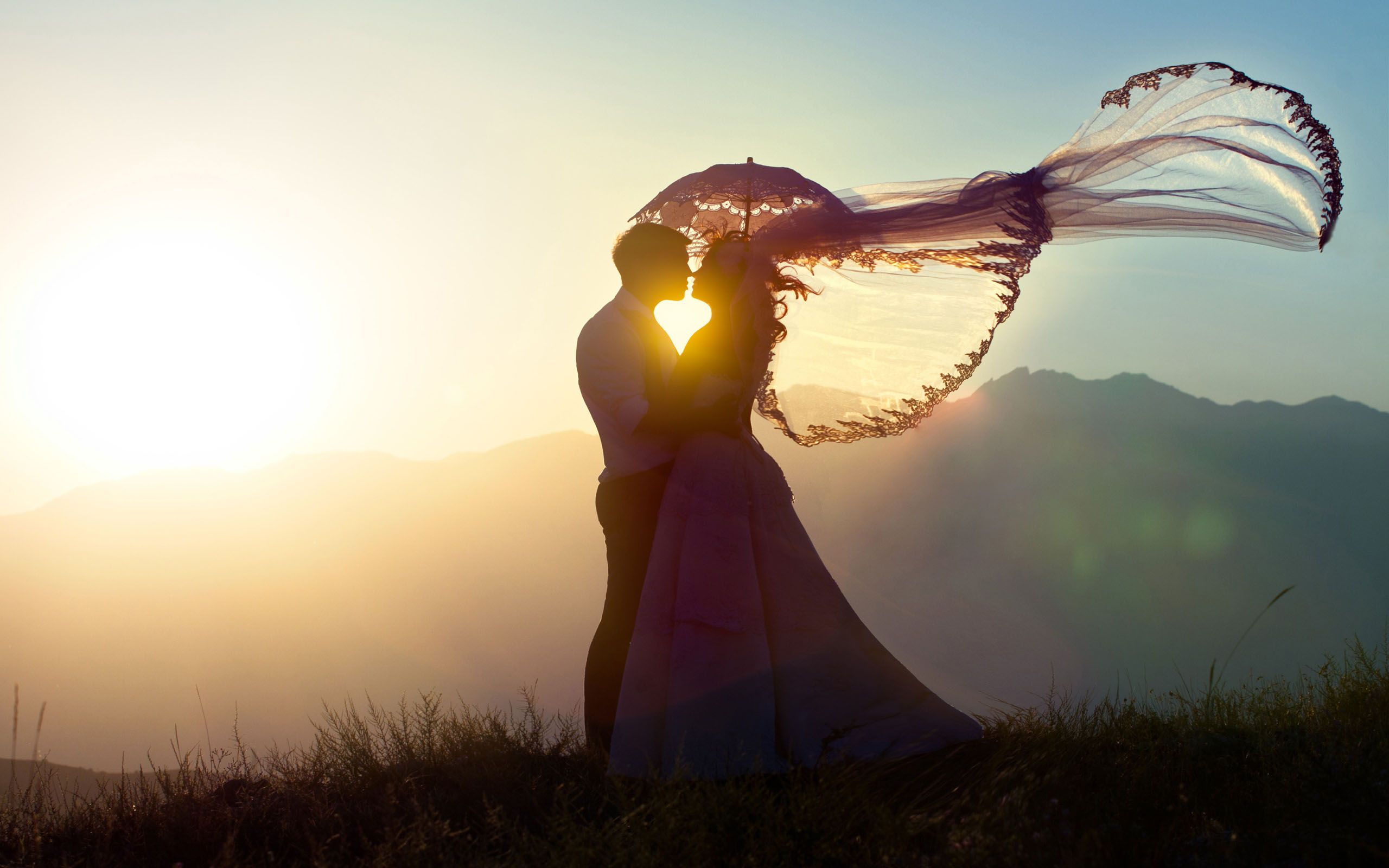 2560x1600 Wedding photography Sunset Romance silhouette of couple romantic HD Wallpaper :
